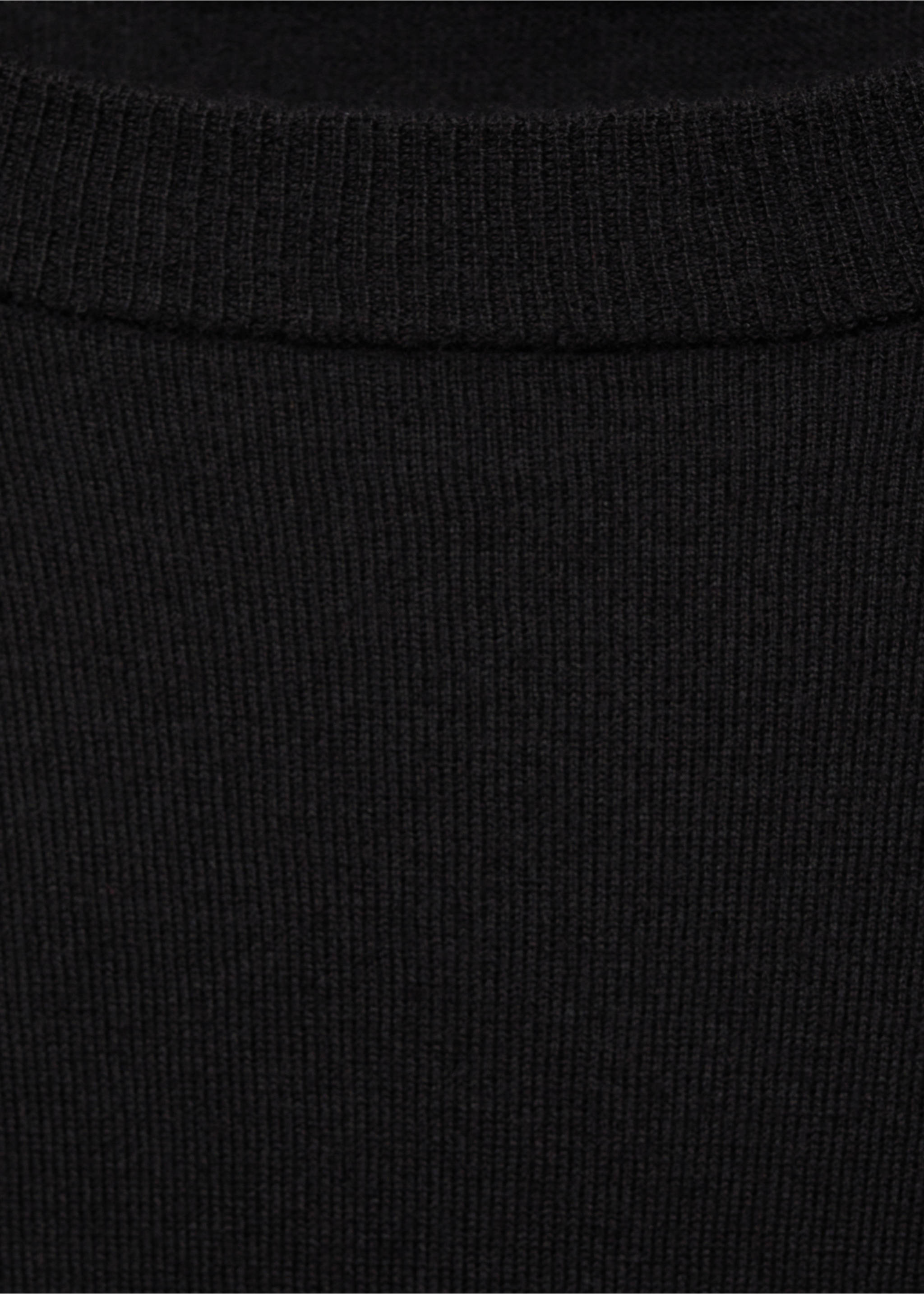 Wool-blend round-neck sweater - Details of the article 8, Black. Ref: 87080432-00.