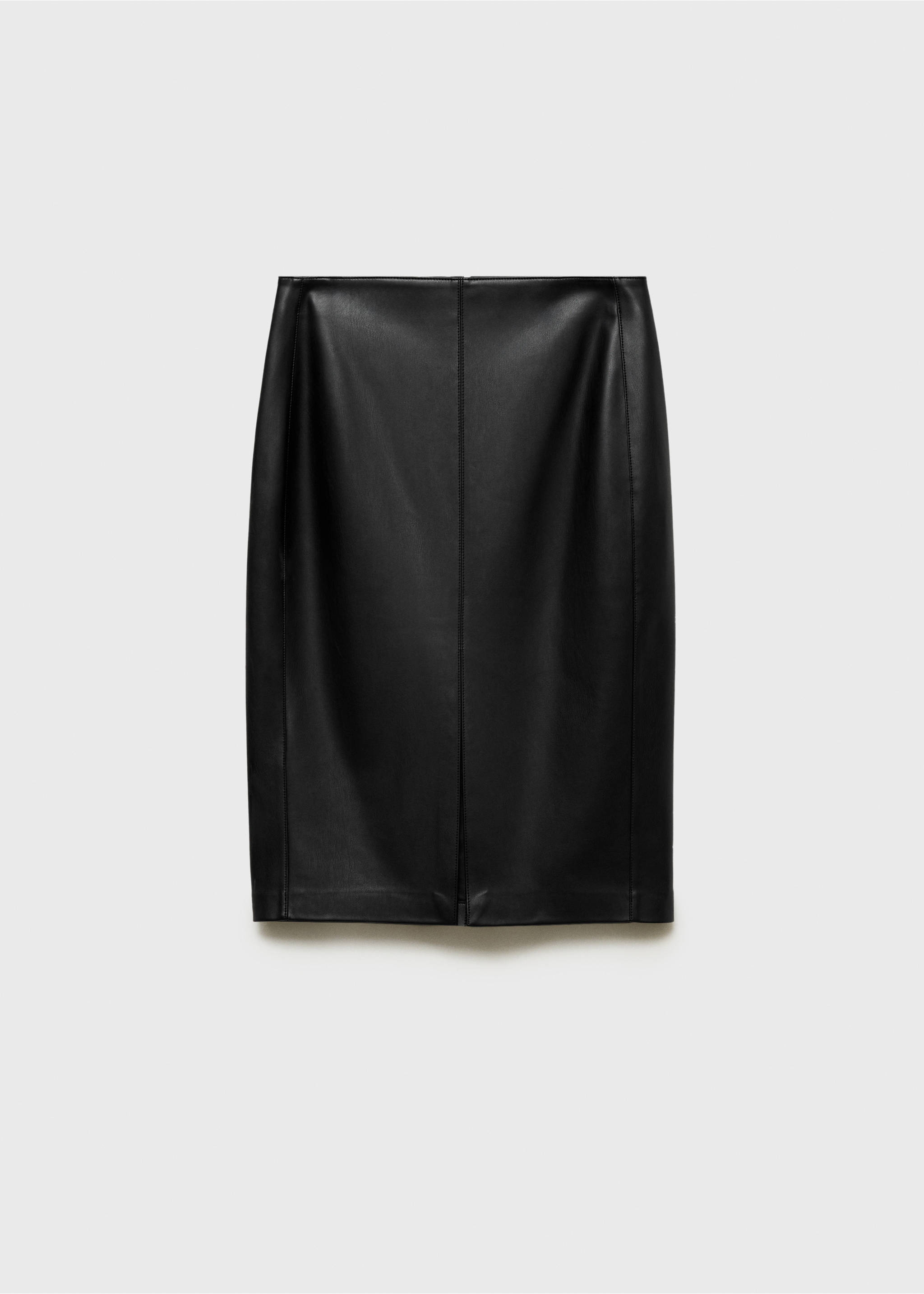 Faux-leather pencil skirt - Article without model, Black. Ref: 87080433-00.
