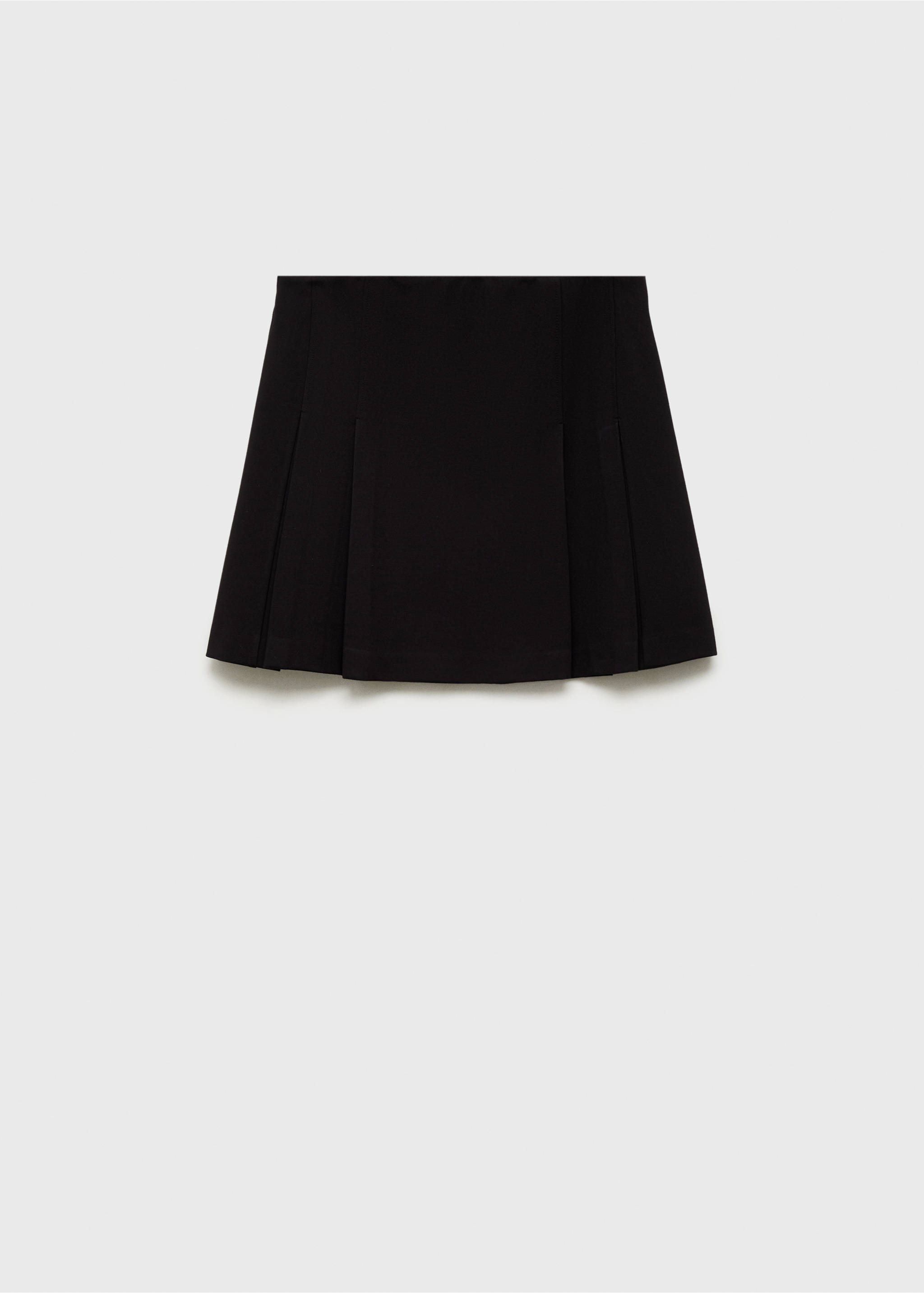 Pleated mini-skirt - Article without model, Black. Ref: 87080435-00.