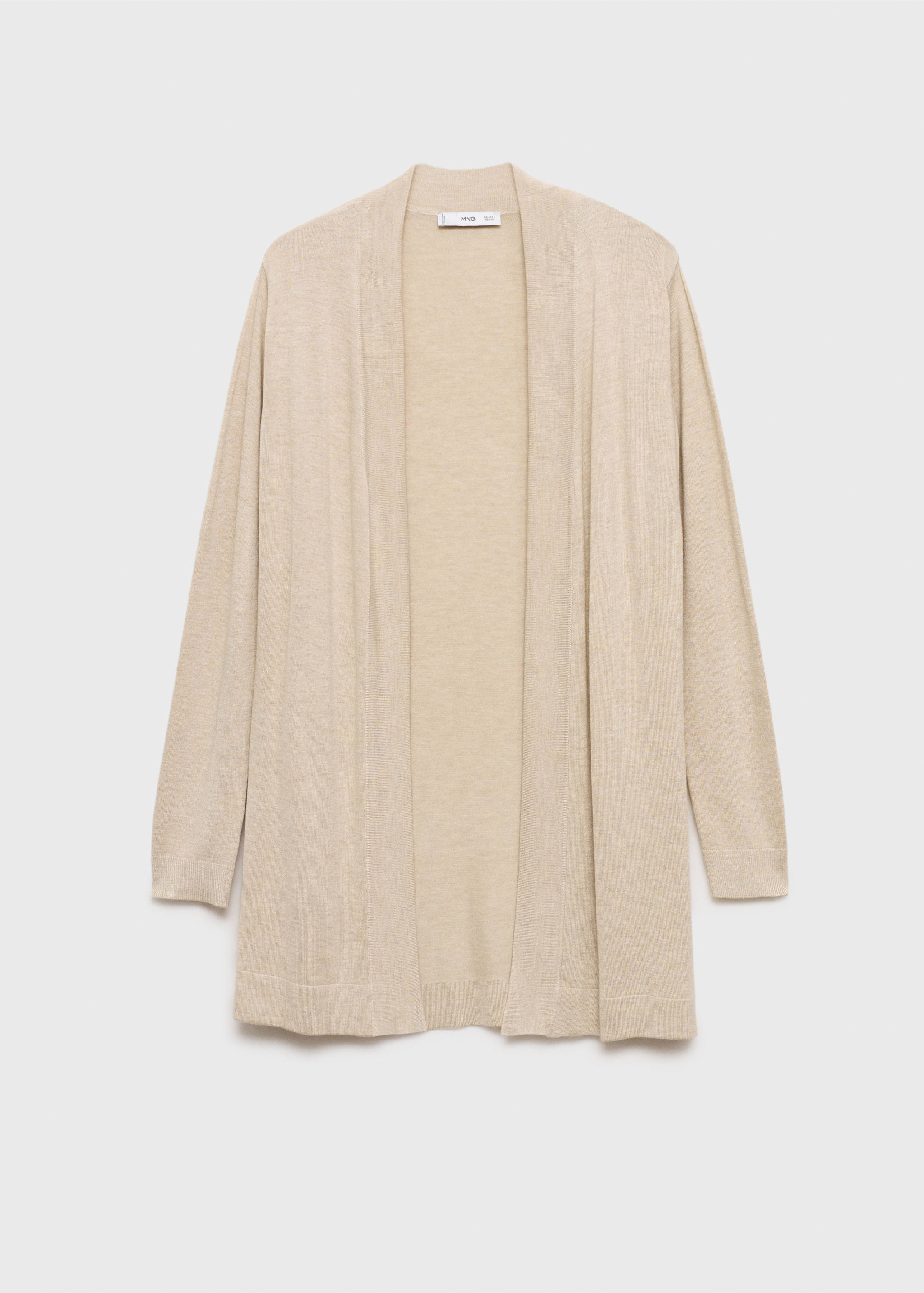 Finstickad cardigan - Artikel utan modell, Sand. Ref: 87080437-00.