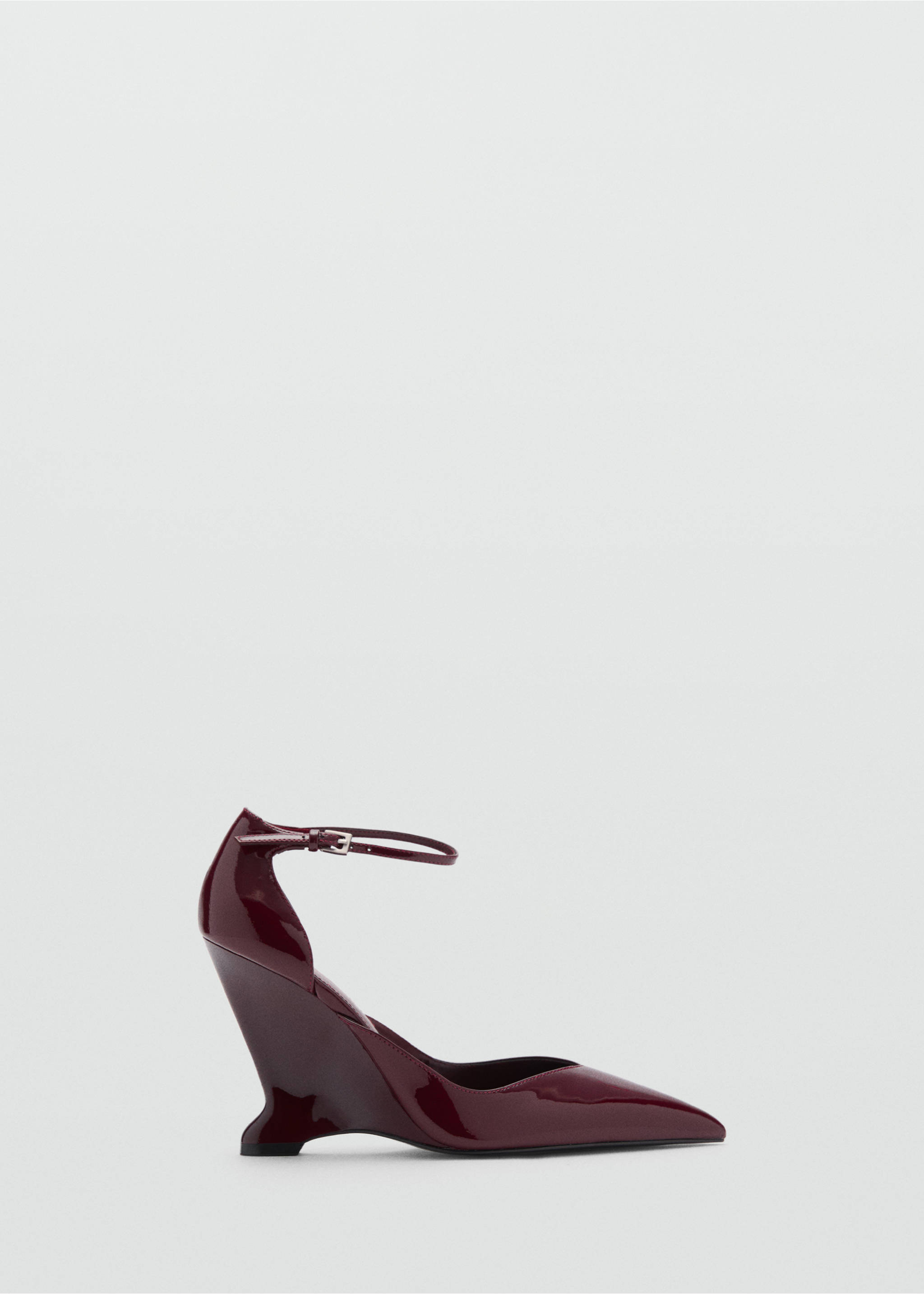 Curved-wedge leather shoes - Article without model, Burgundy. Ref: 87080439-00.