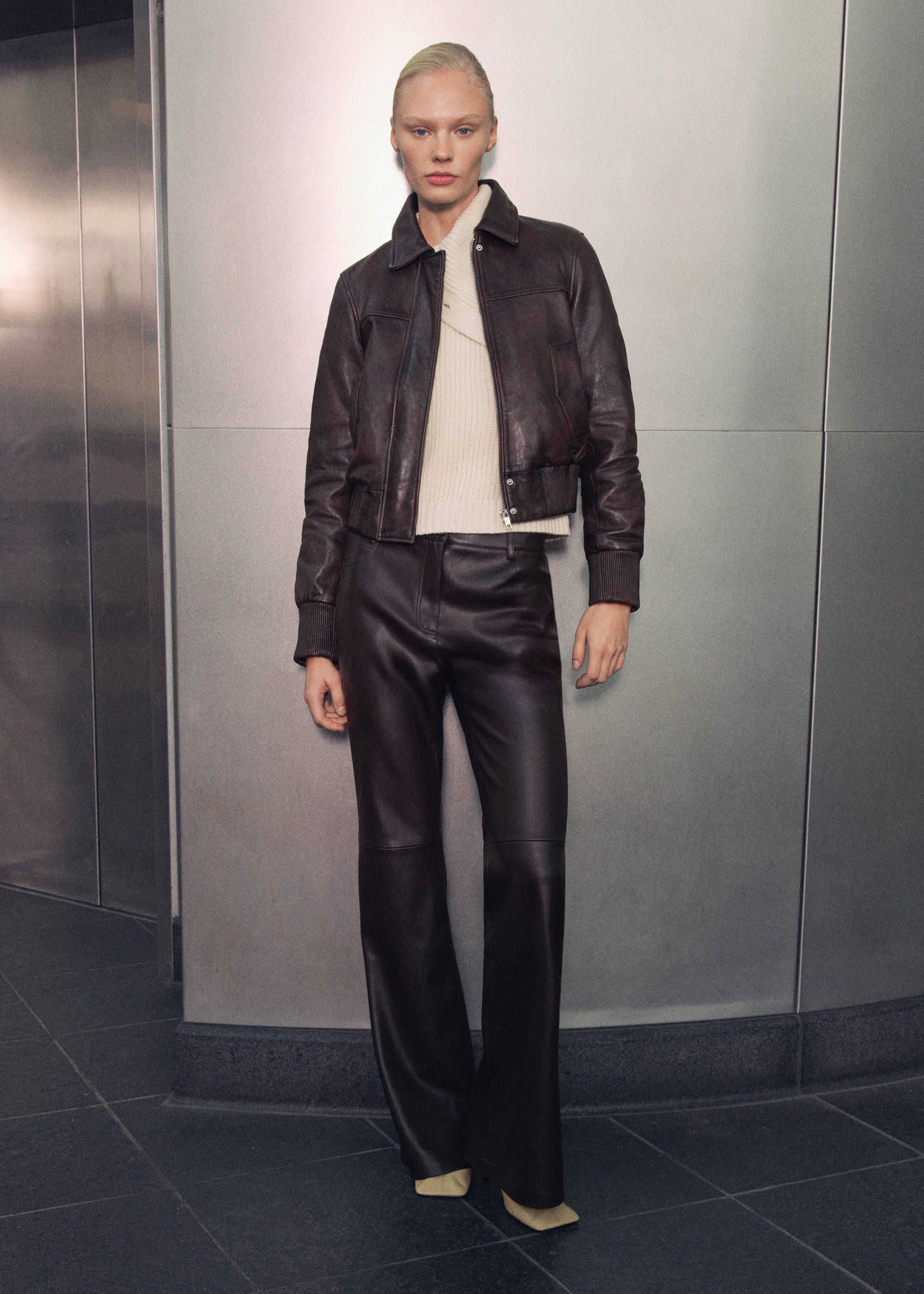 Leather bomber jacket - General plane