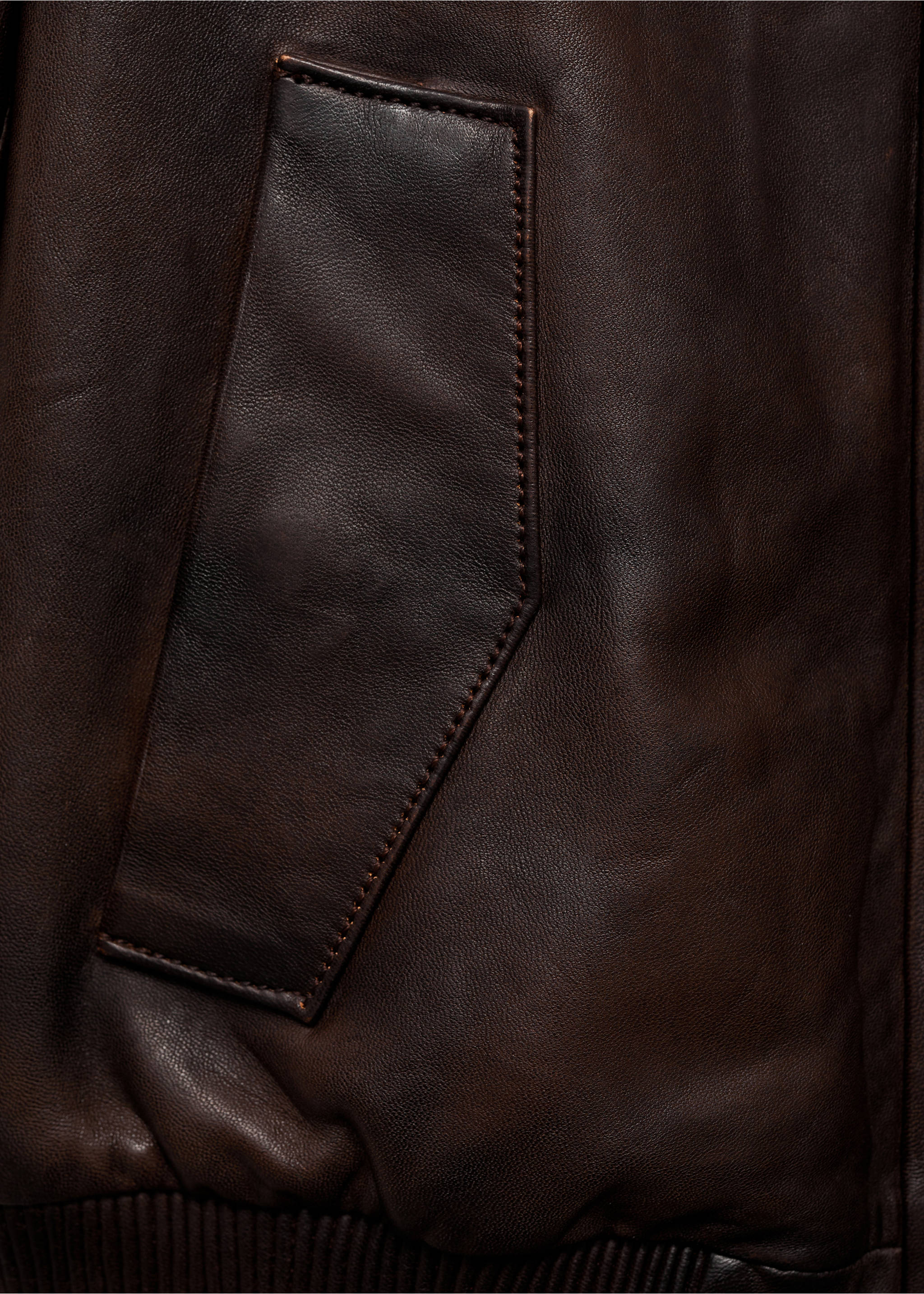 Chaqueta bomber piel - Detalle del artículo 0, Marrón. Ref: 87080440-00.