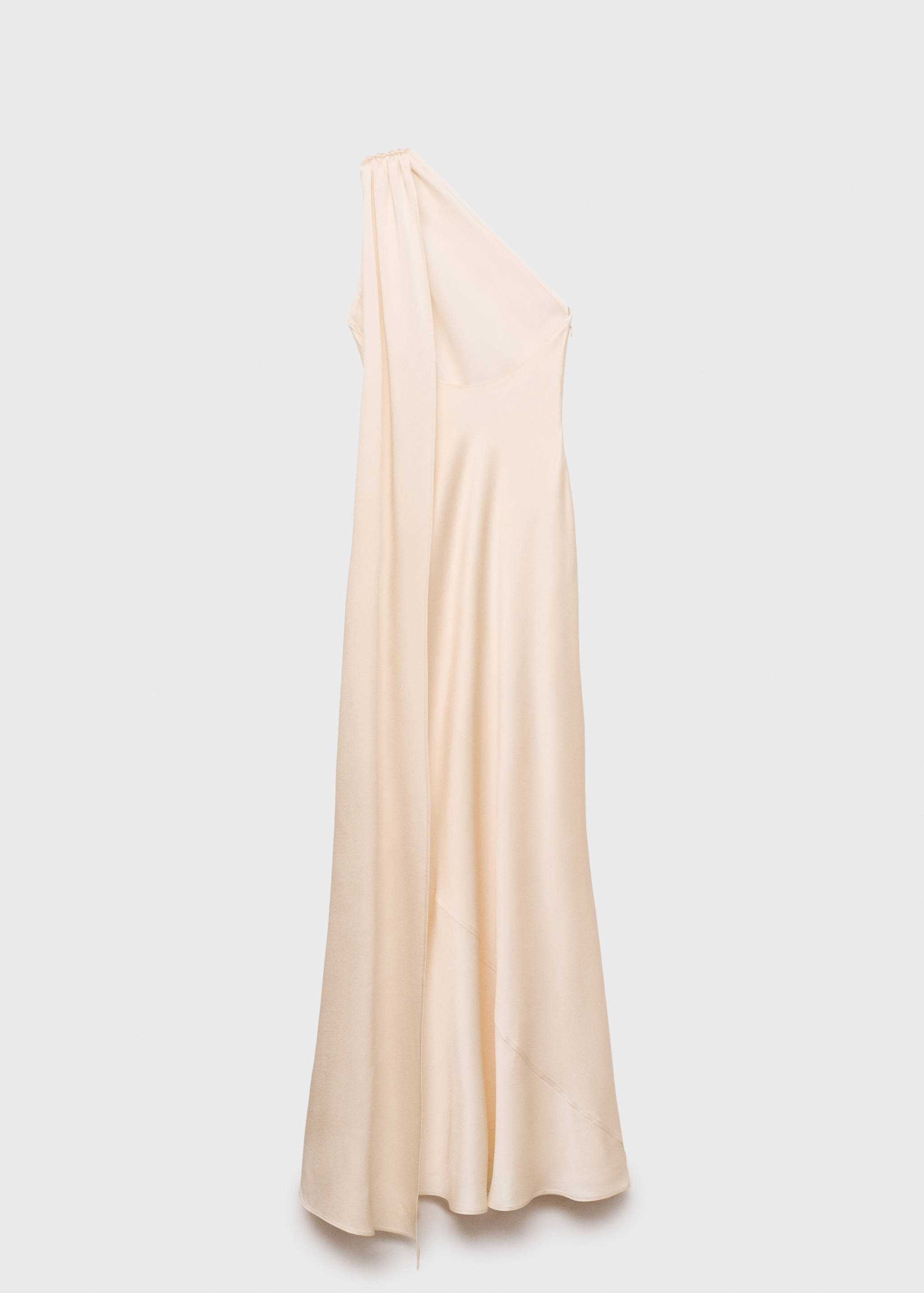 Asymmetrical bow-neck dress - Reverse of the article
