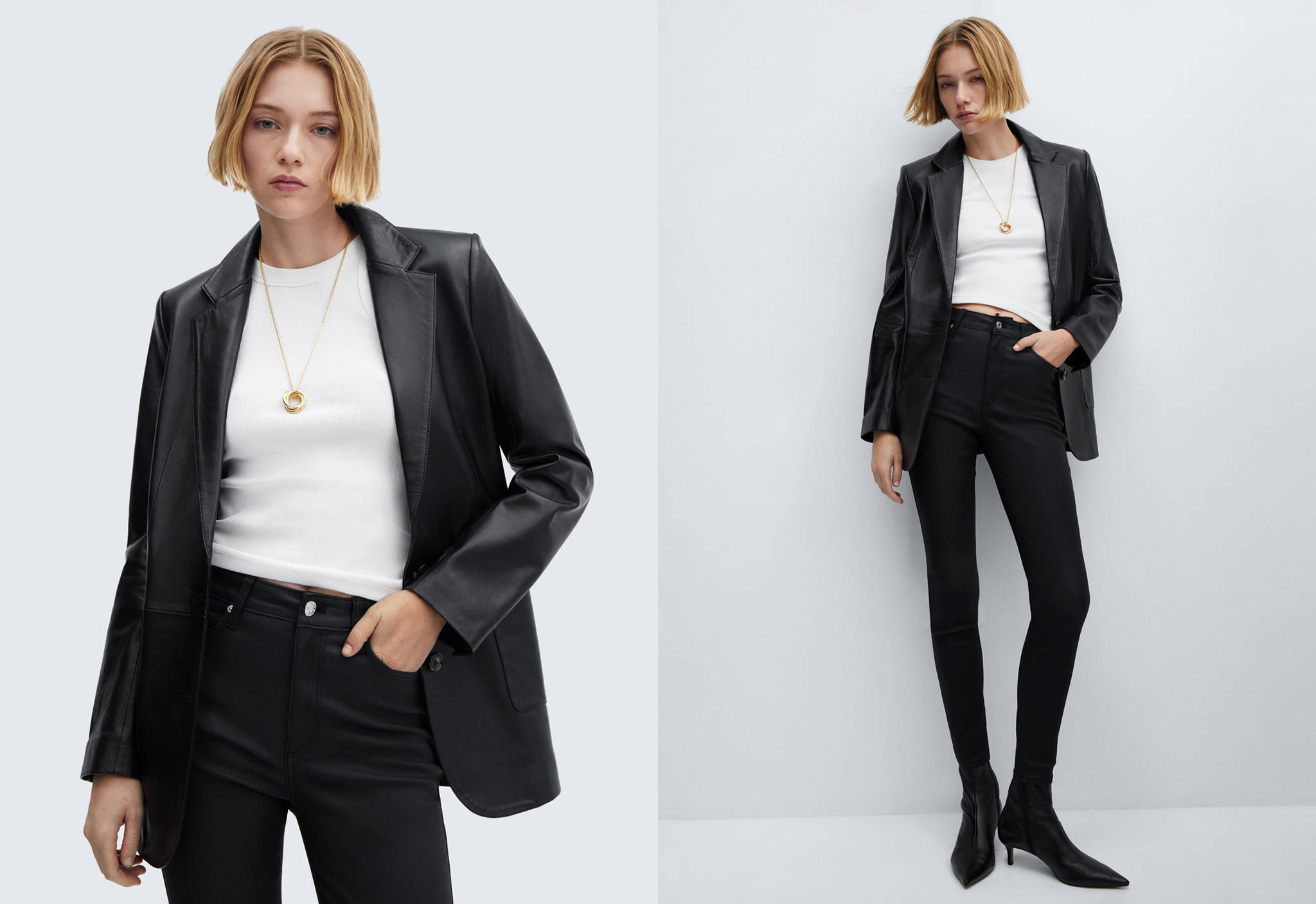 Waxed mid-rise skinny jeans - Panoramic plane
