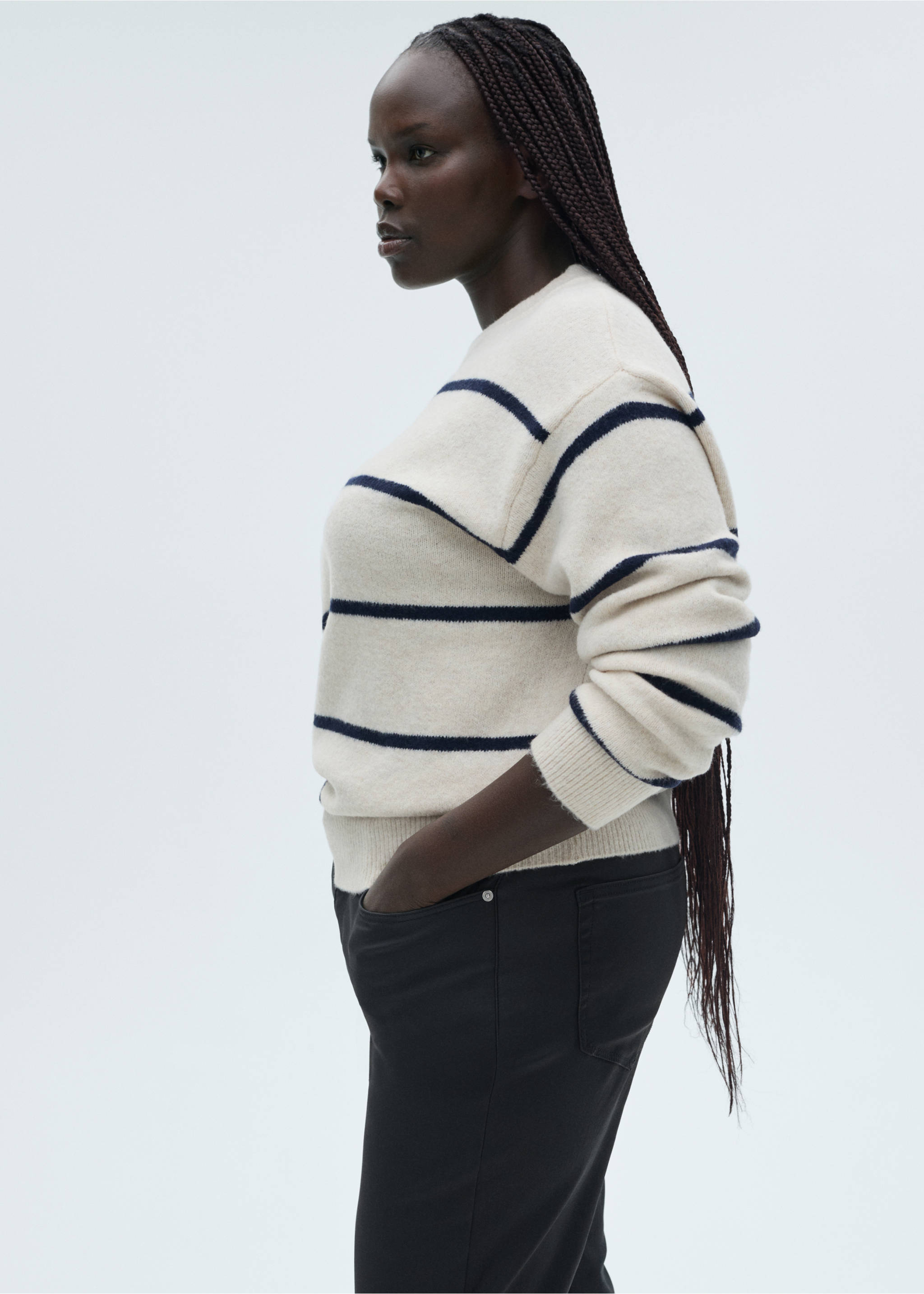 Dżinsy skinny ze średnim stanem woskowane - Szczegóły artykułu 5, Czarny. Ref: 87080444-00.