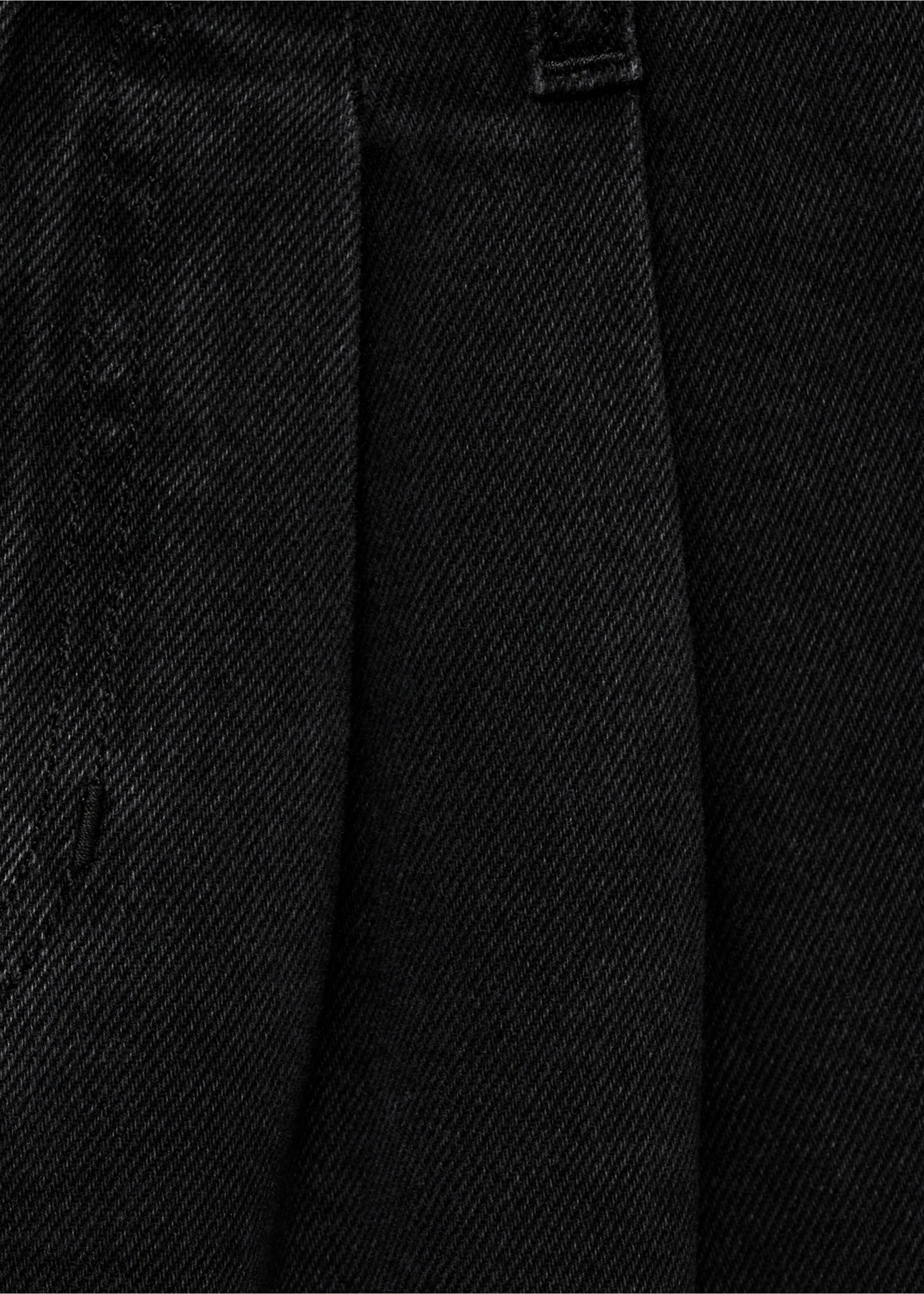 Wide leg pleated jeans - Details of the article 0, Black denim. Ref: 87080446-00.