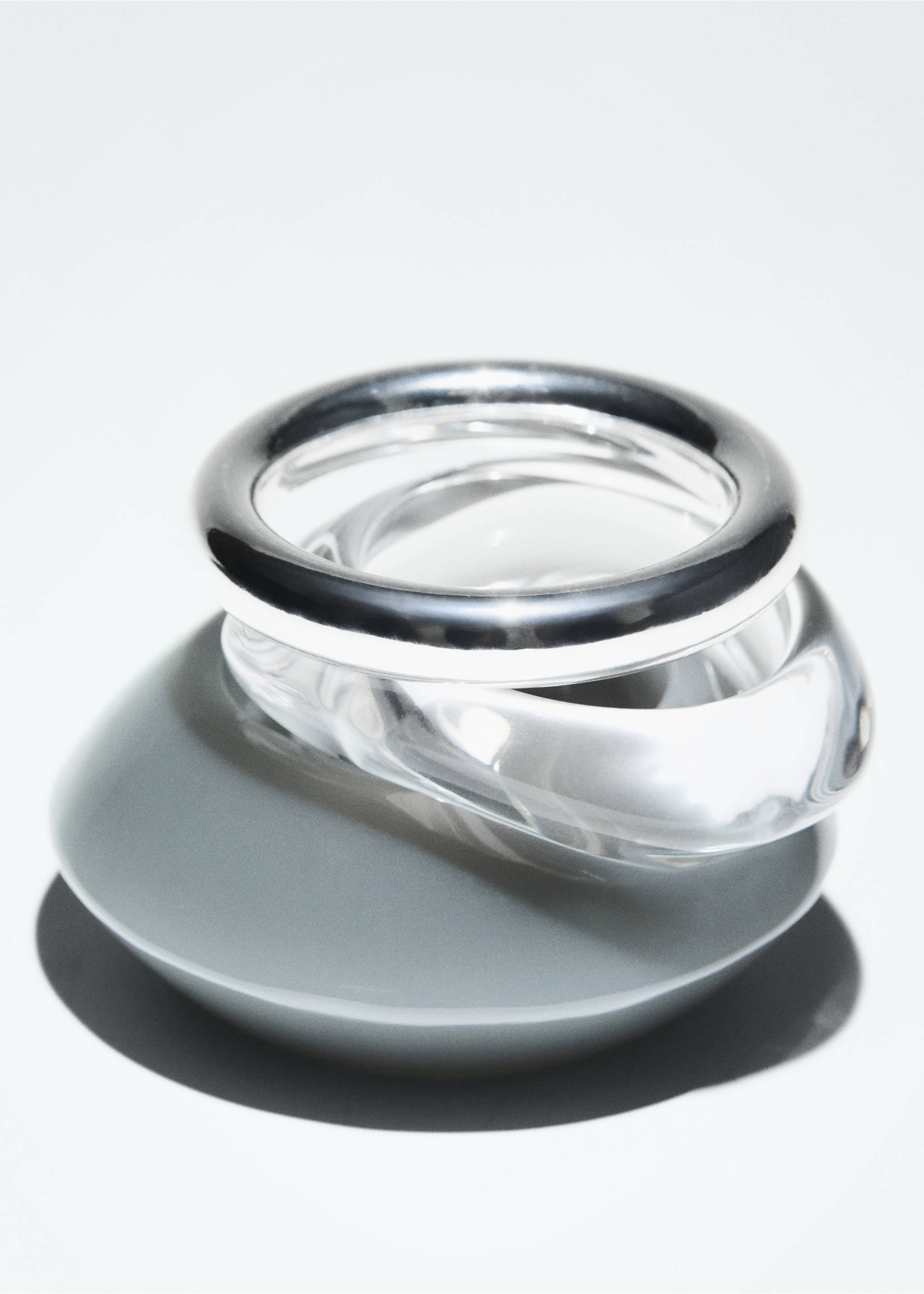 Pack of 3 combined resin bracelets - Details of the article 5, Silver. Ref: 87080450-00.
