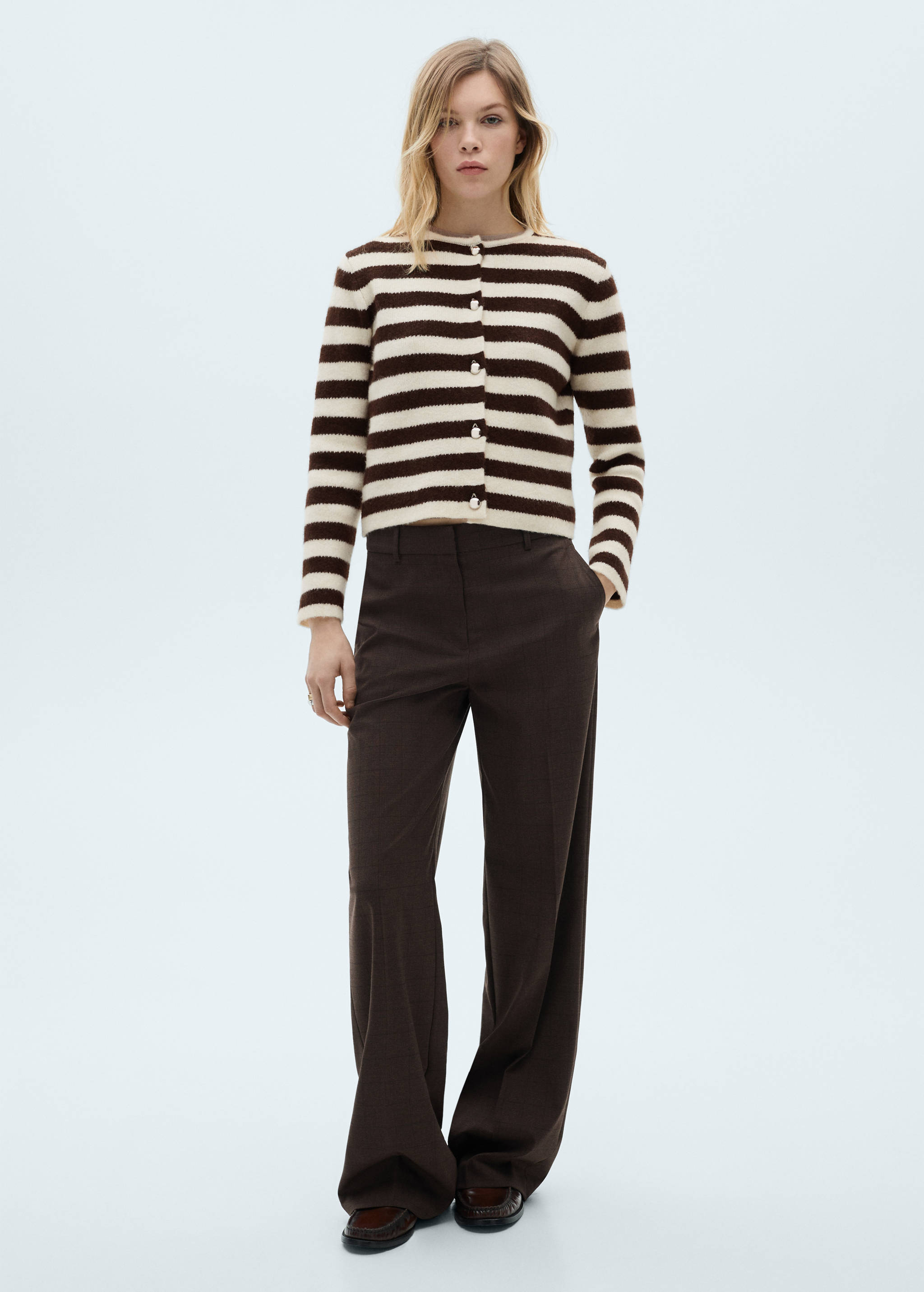 Striped cardigan with buttons - General plane