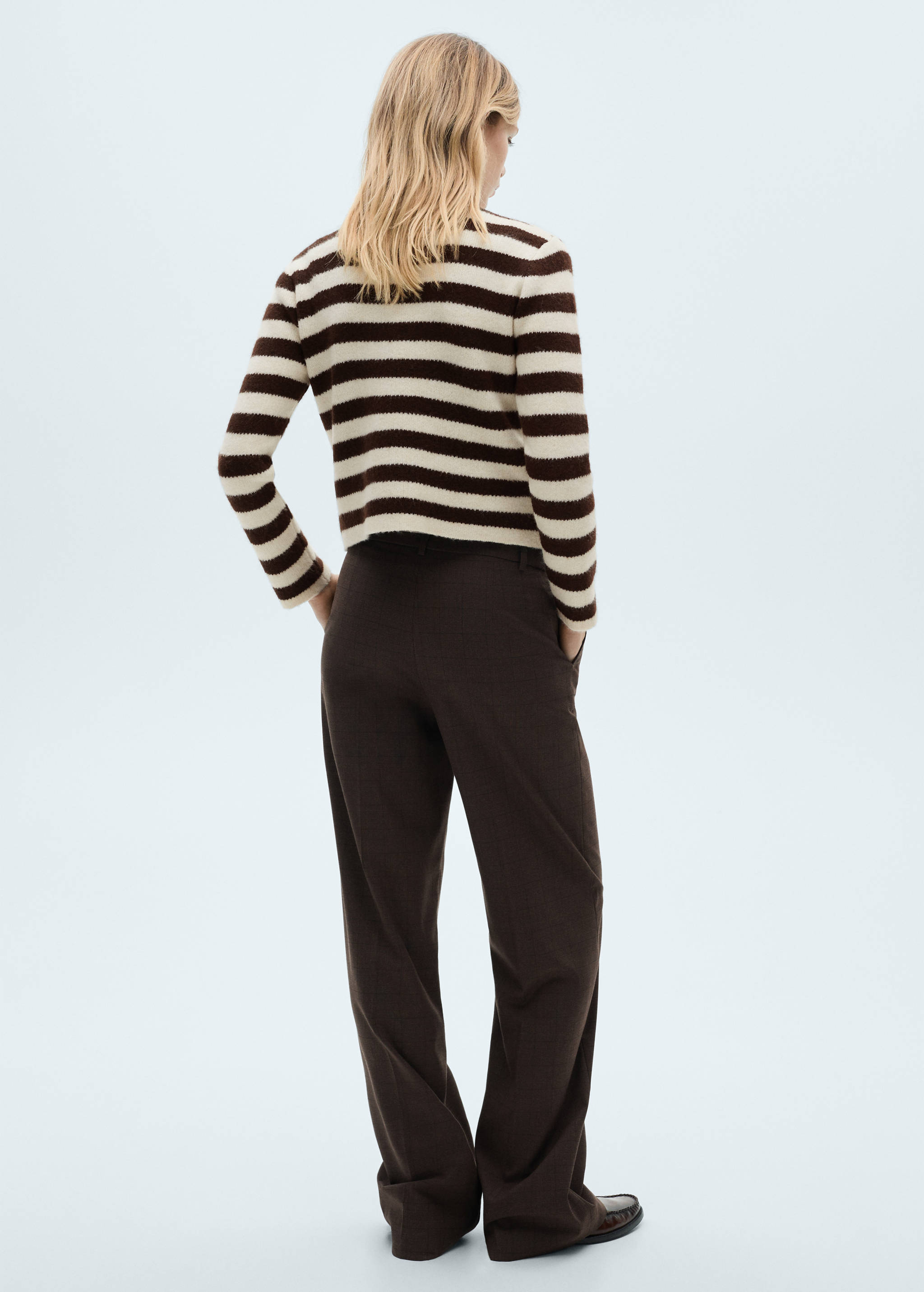 Striped cardigan with buttons - Reverse of the article