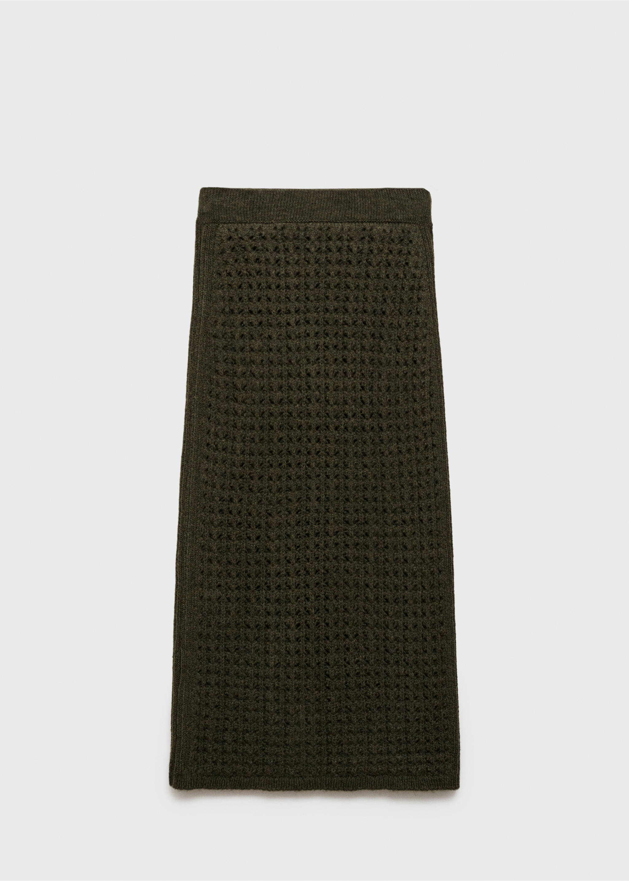 Jupe maille ajourée - Article sans modèle, Kaki. Ref: 87080452-00.