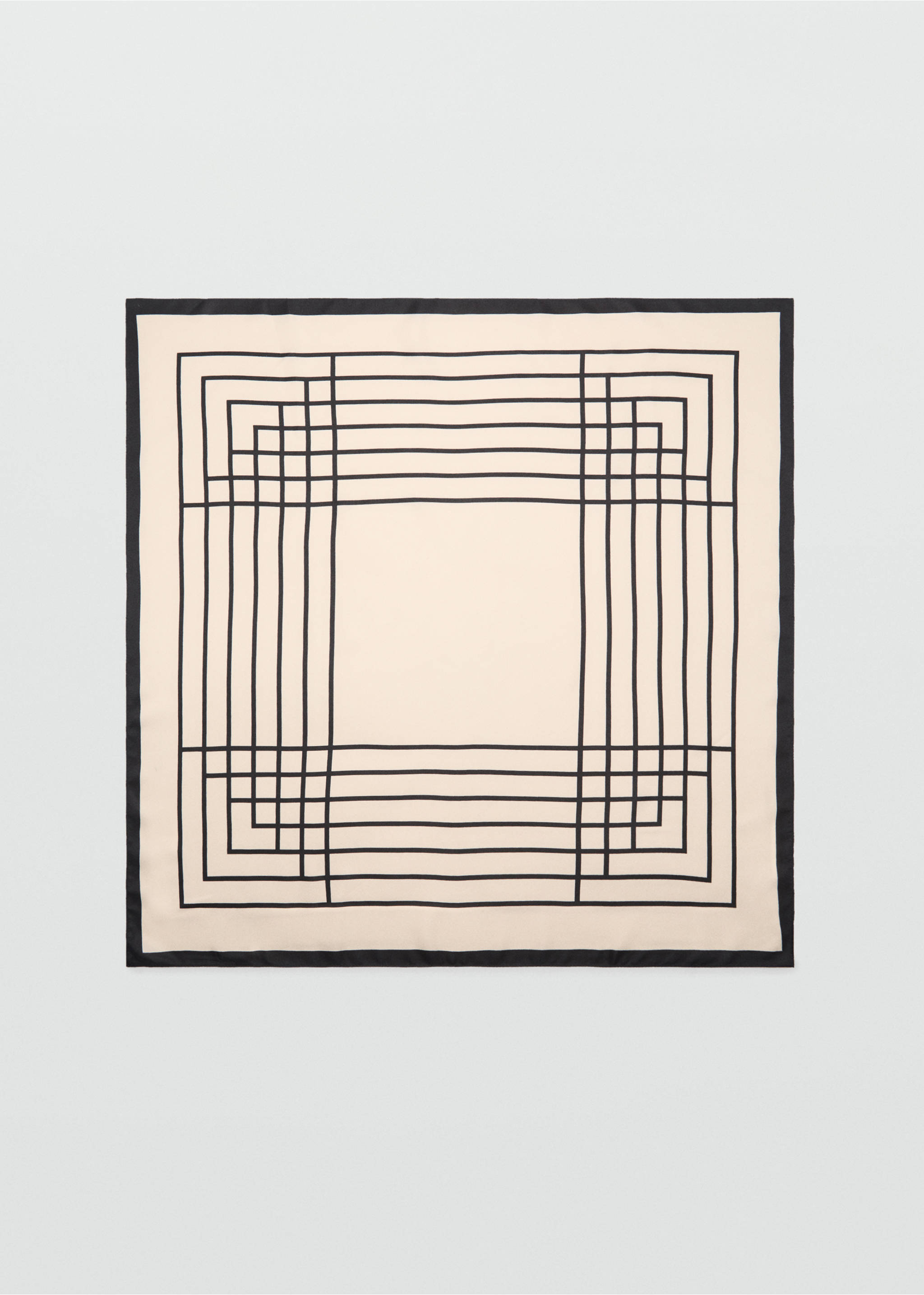 Geometric printed foulard - Article without model, Ecru. Ref: 87080453-00.