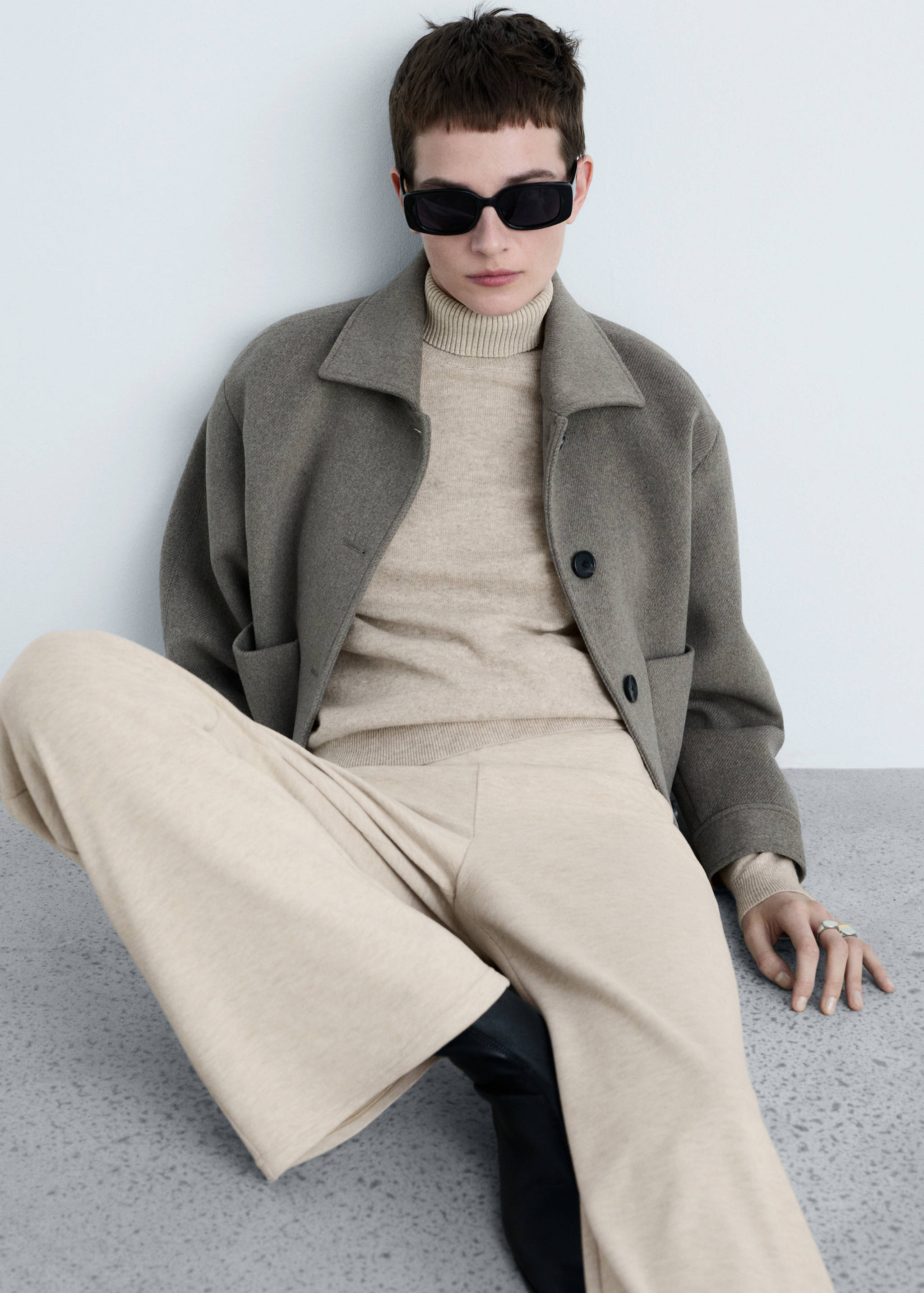 Fine-knit wide leg trousers - Details of the article 2