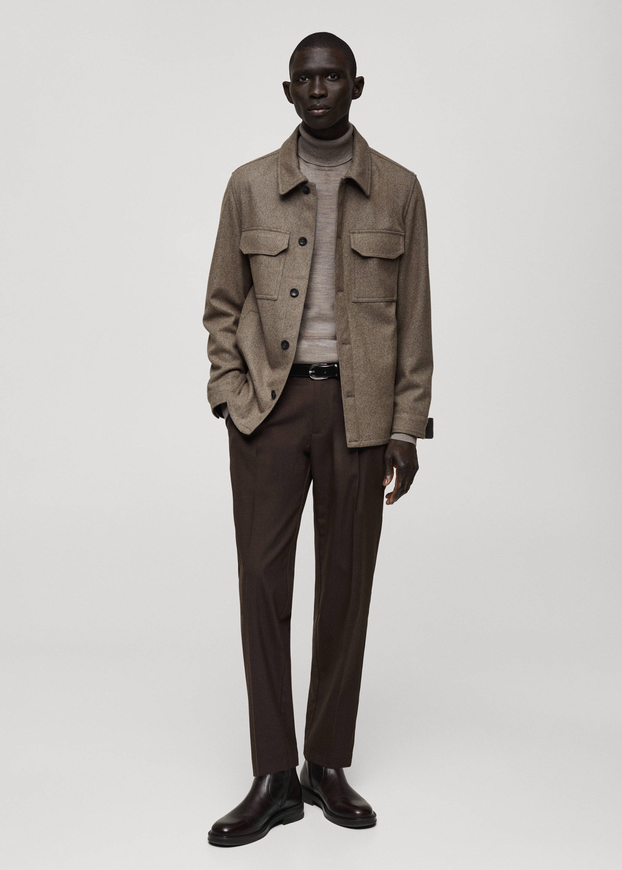 Overshirt aus Flanell-Woll-Gemisch - Allgemeine Ansicht