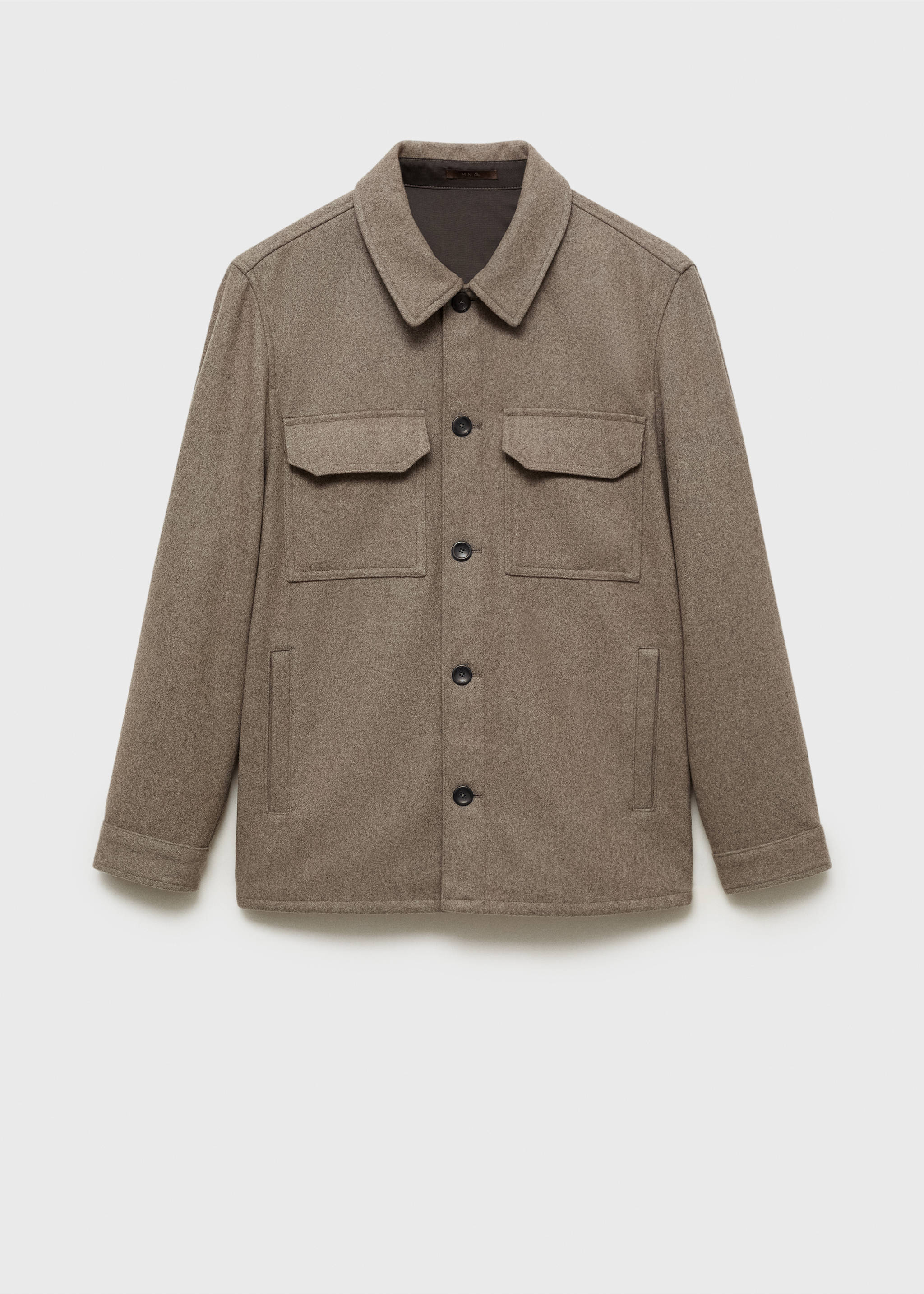 Overshirt aus Flanell-Woll-Gemisch - Artikel ohne Model, Mittelbraun. Ref: 87080574-00.