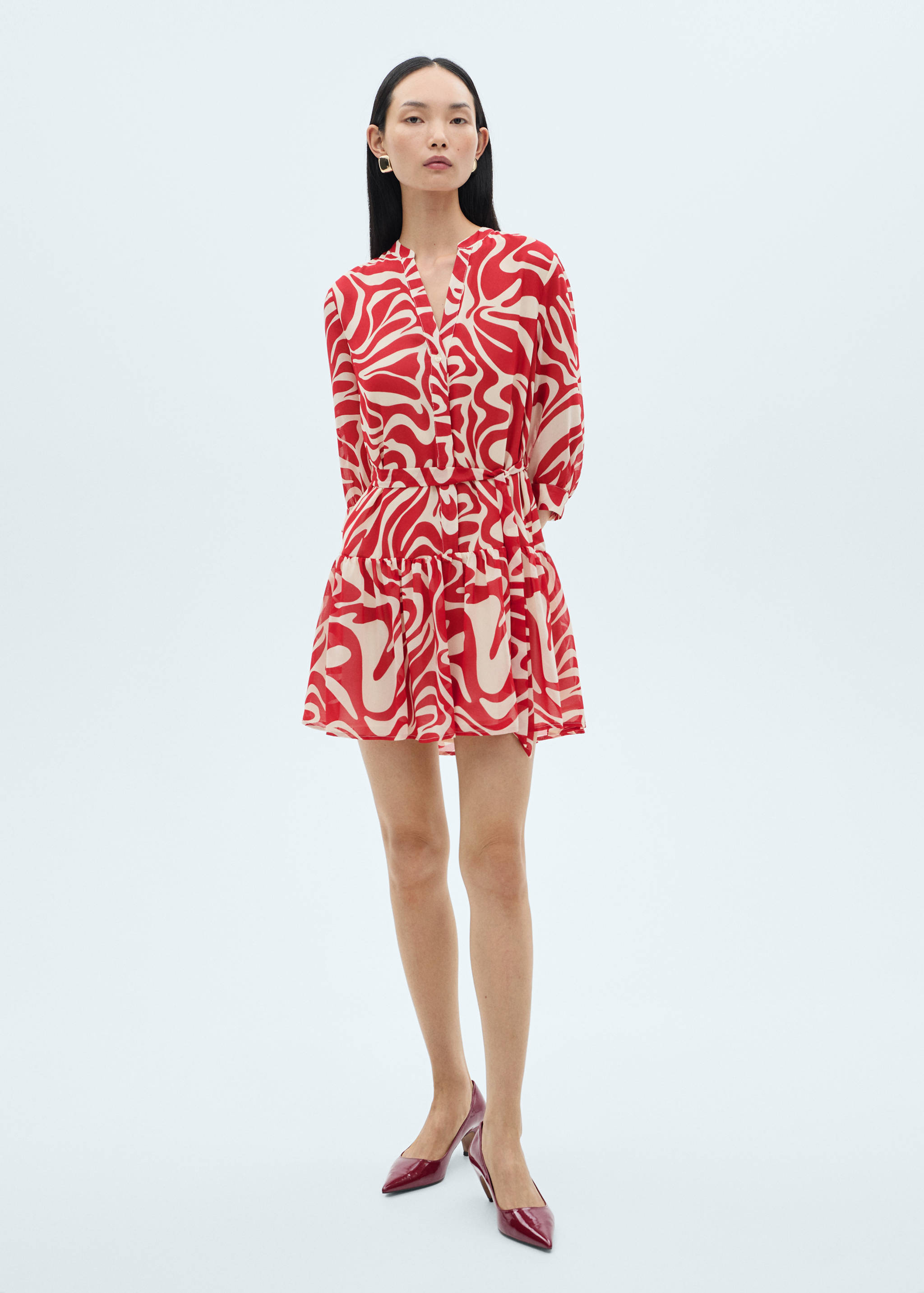 Ruffled printed dress - General plane