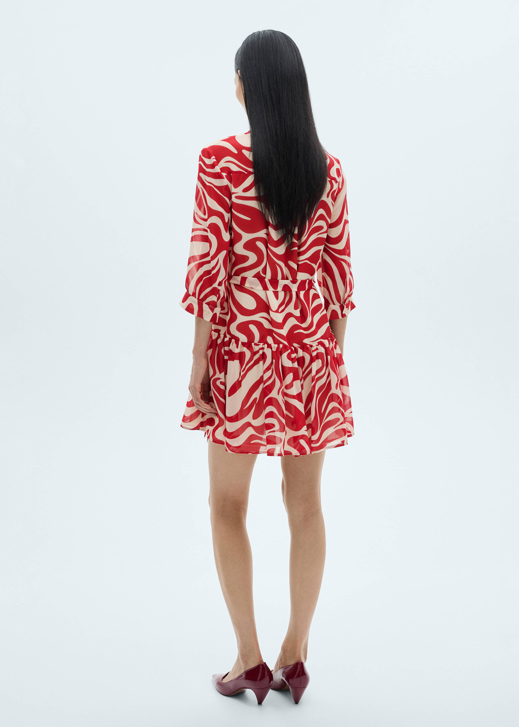 Ruffled printed dress - Reverse of the article