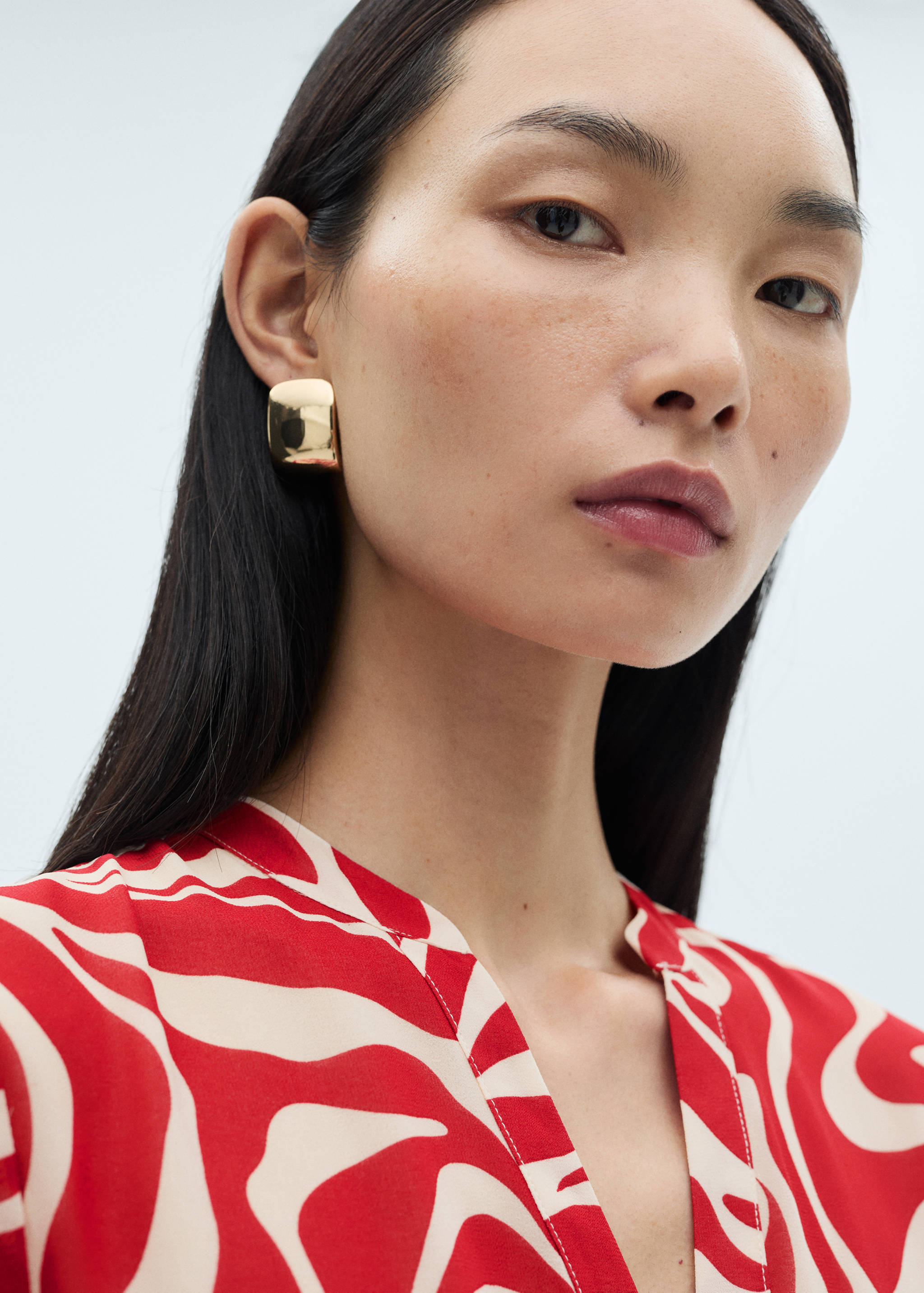 Ruffled printed dress - Details of the article 1