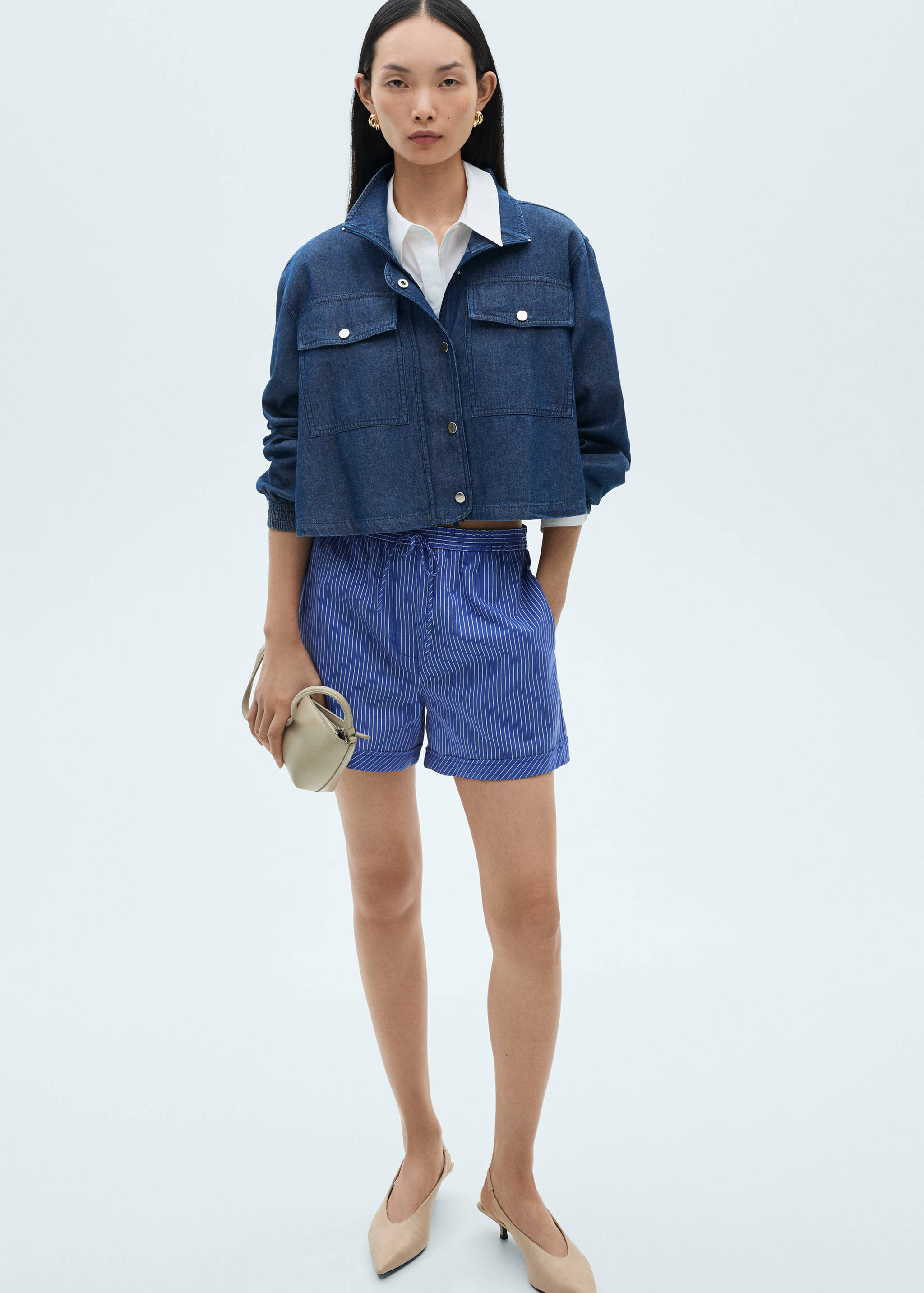 Short coton mélangé rayures - Détail de l'article 2