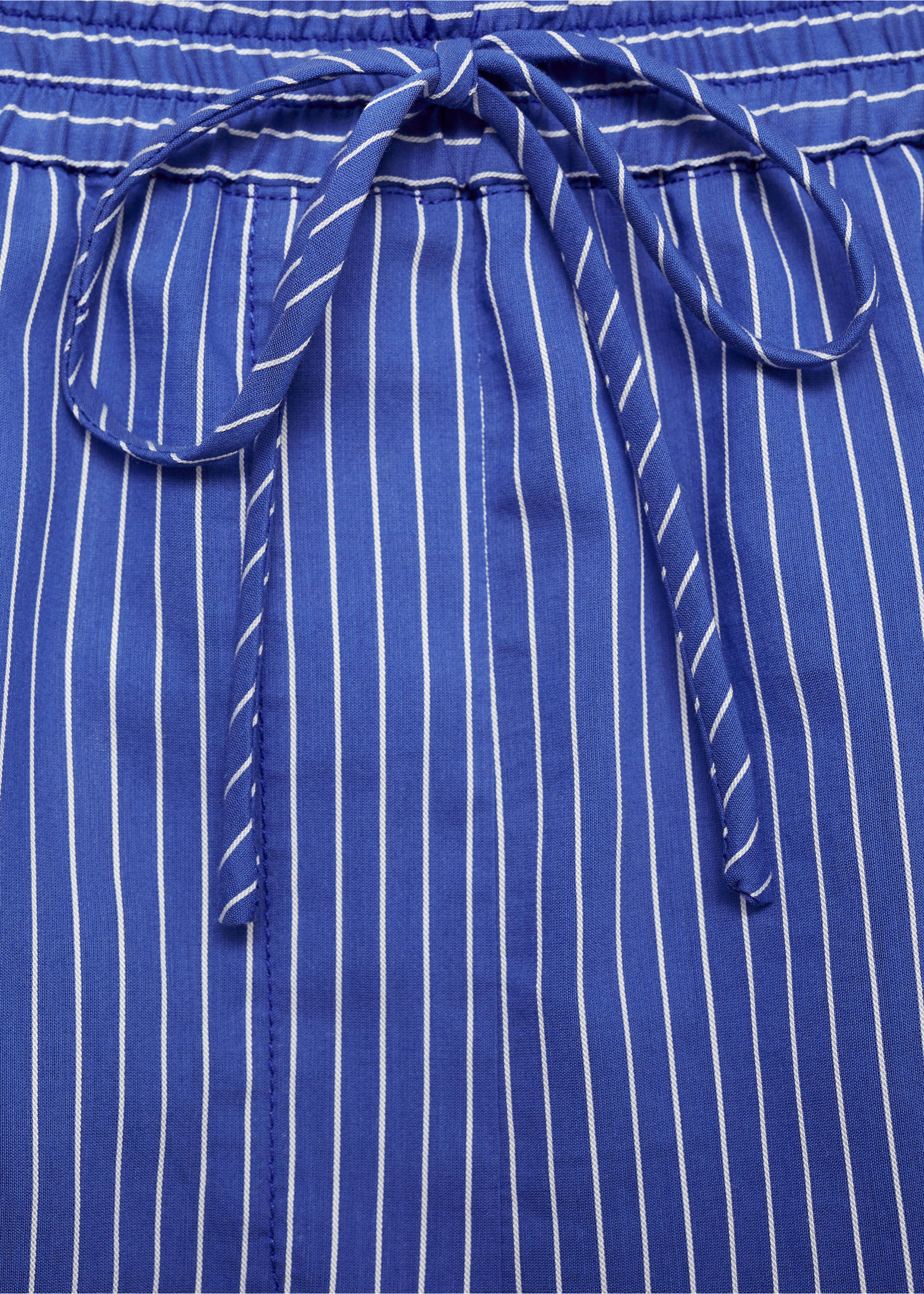 Calções com mescla de algodão às riscas - Pormenor do artigo 8, Azul. Ref: 87080577-00.