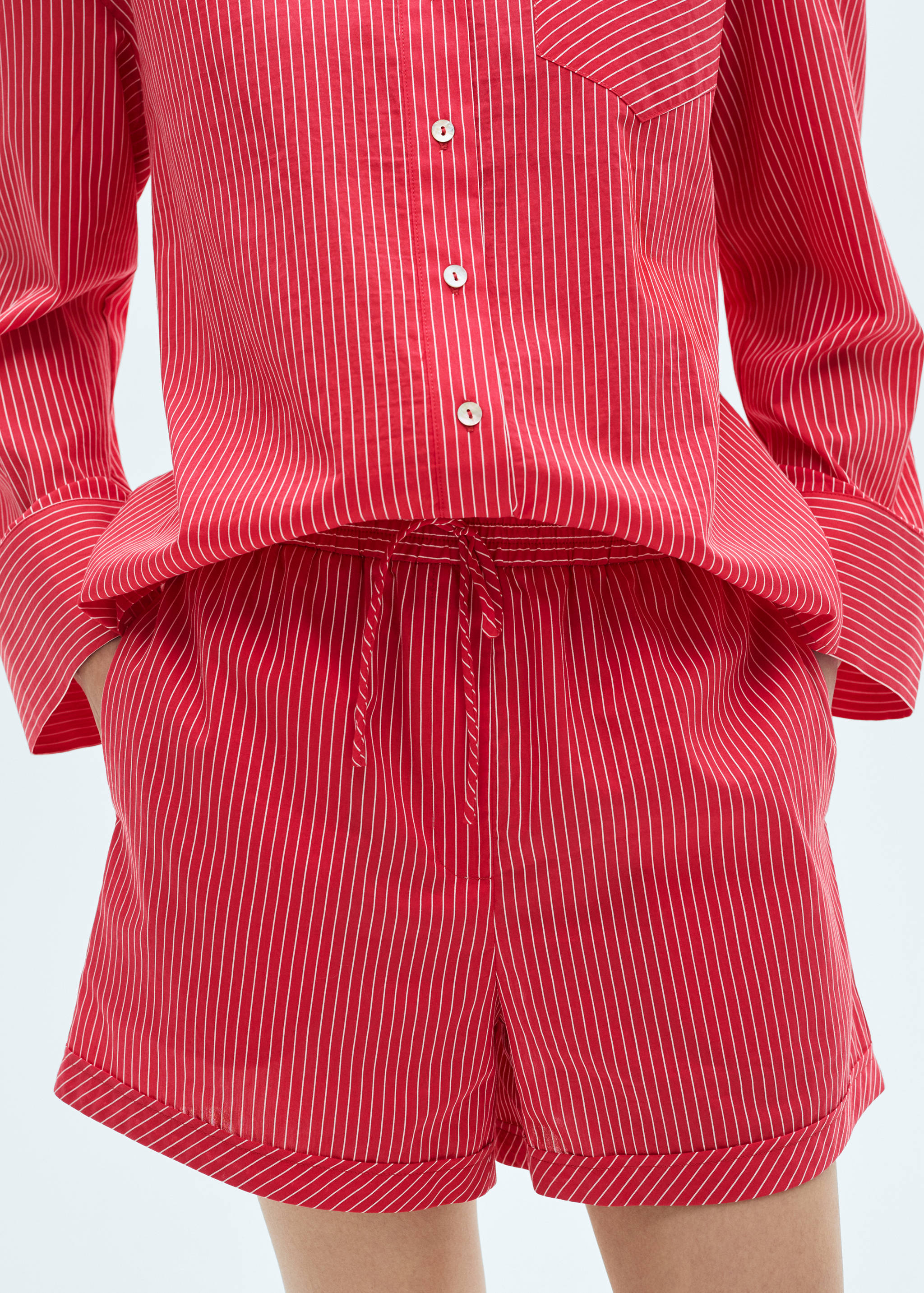 Short coton mélangé rayures - Plan moyen