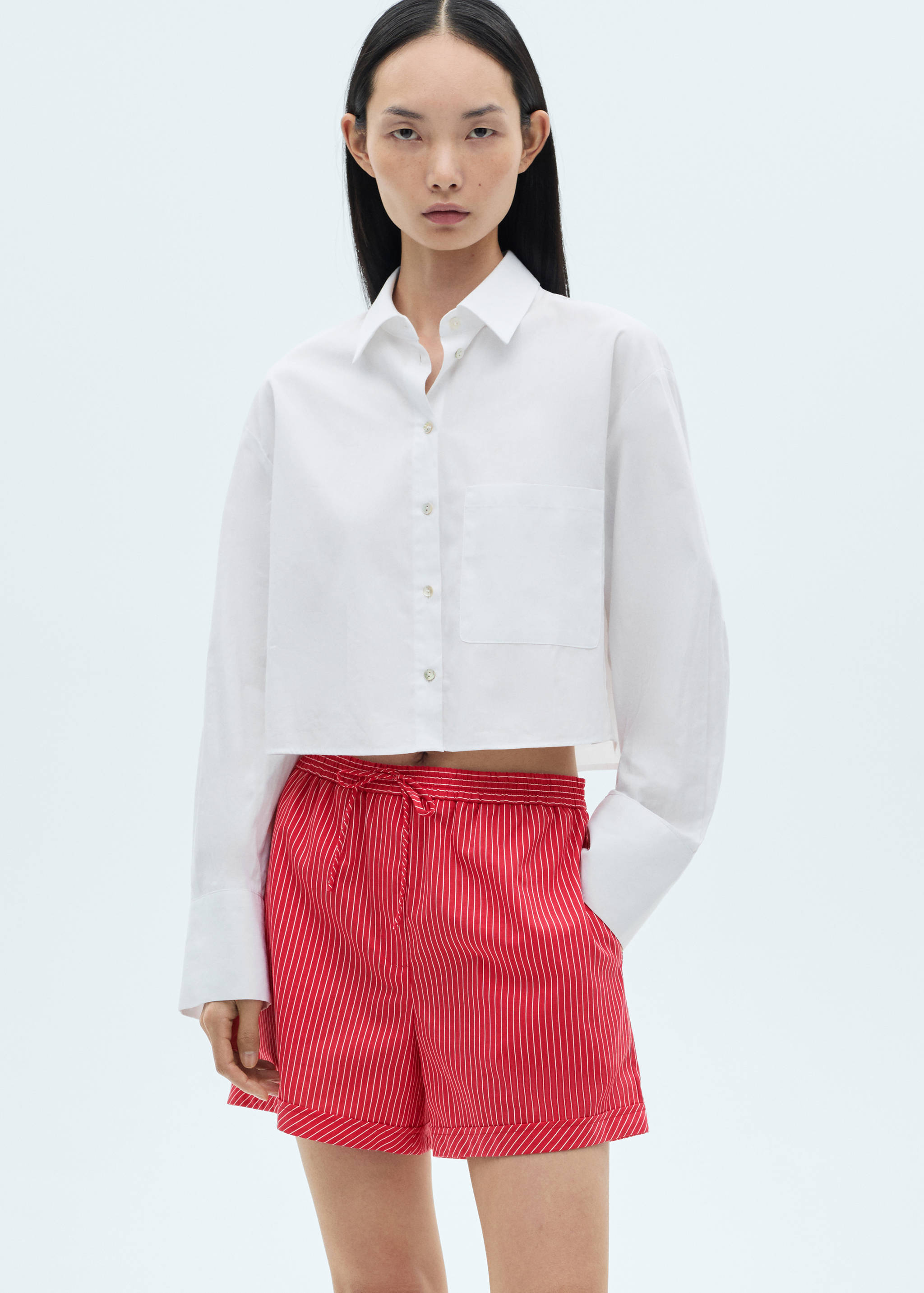 Short coton mélangé rayures - Détail de l'article 2