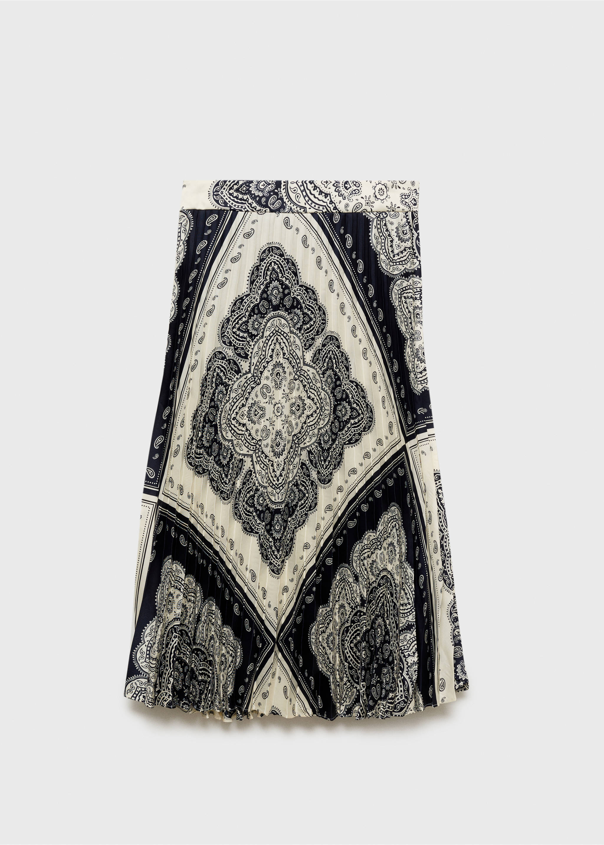 Paisley-print pleated skirt - Article without model, Blue. Ref: 87080579-00.