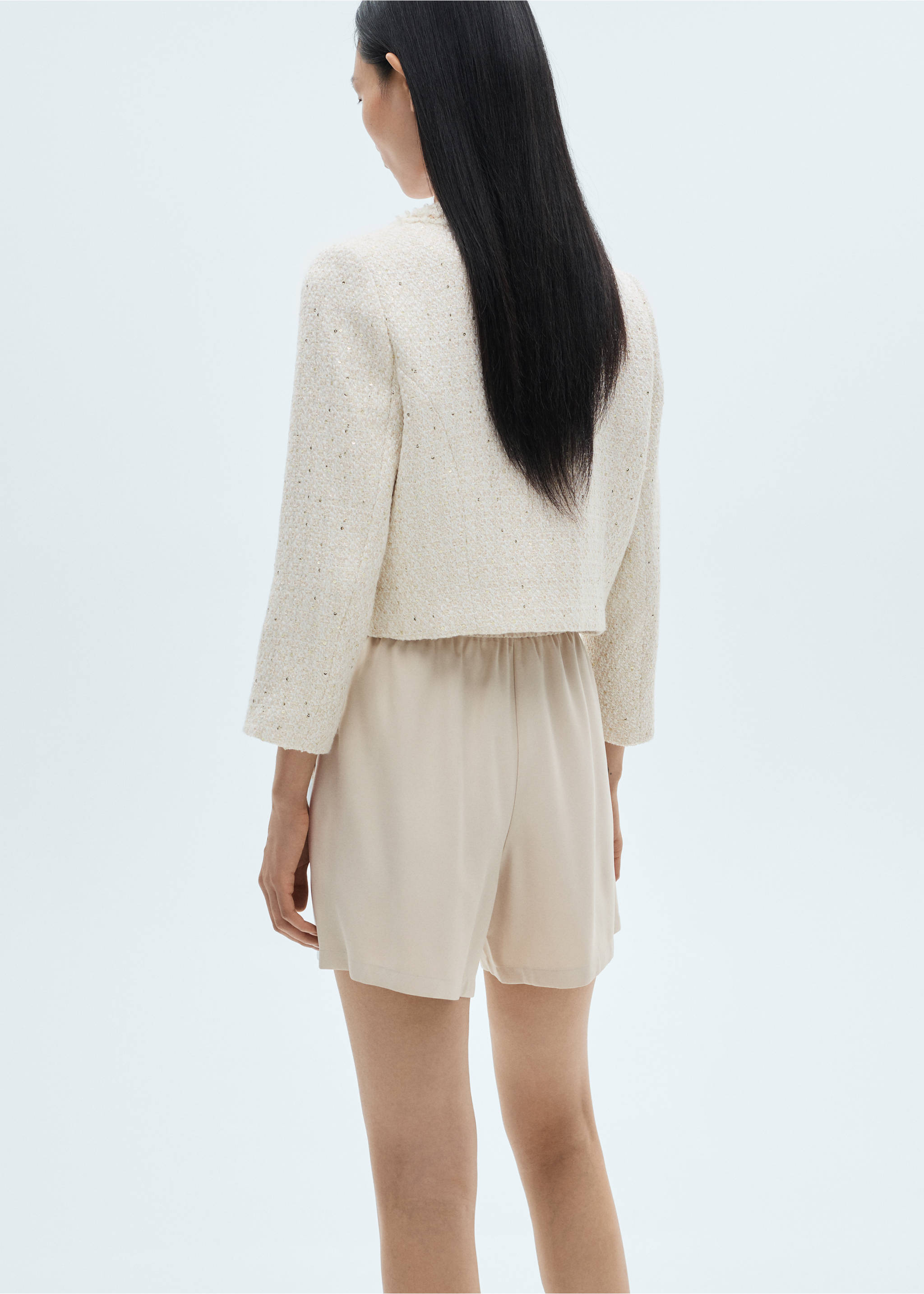 Calções com cintura elástica - Verso do artigo, Bege. Ref: 87080582-00.