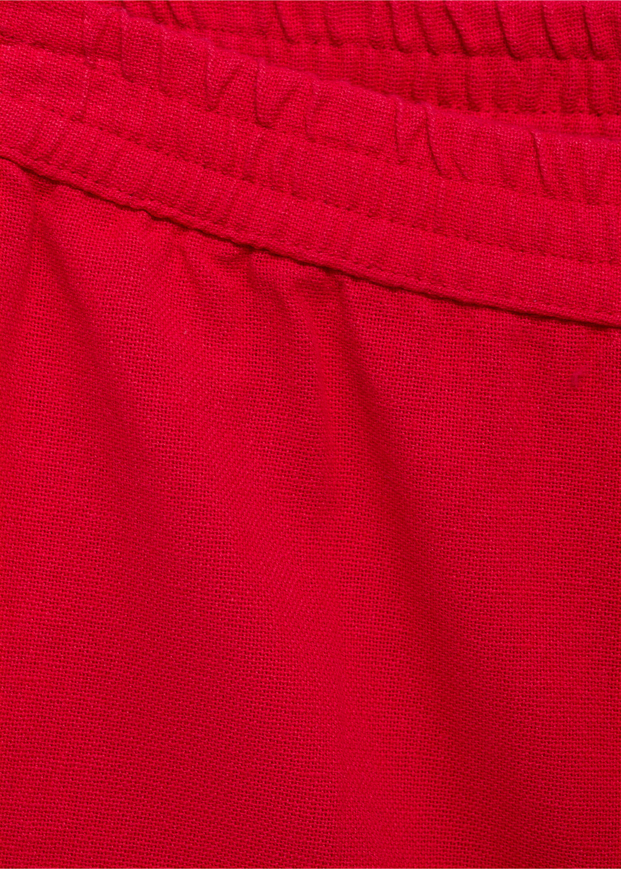Cotton shorts with contrasting trim - Details of the article 0, Red. Ref: 87080583-00.
