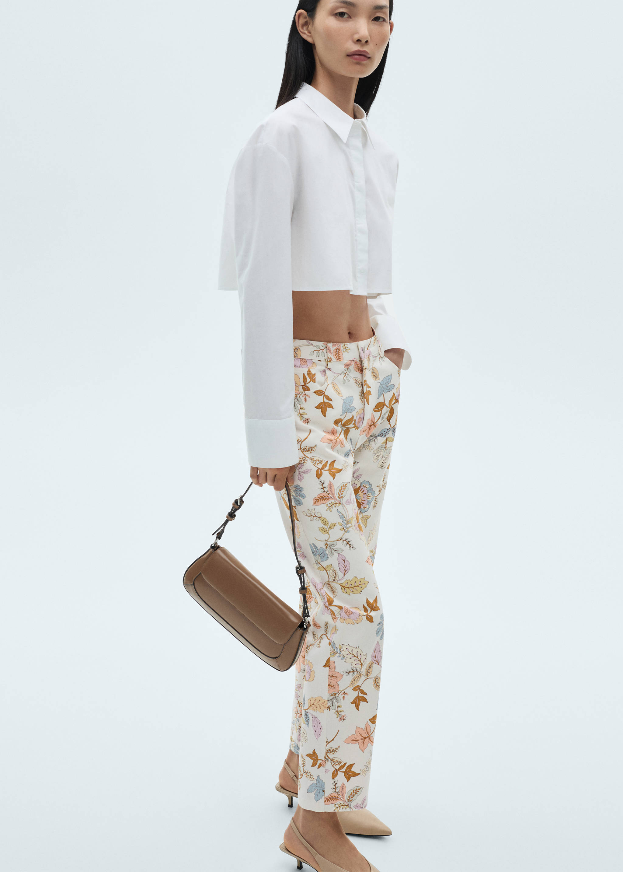 Floral print straight pants - Details of the article 2