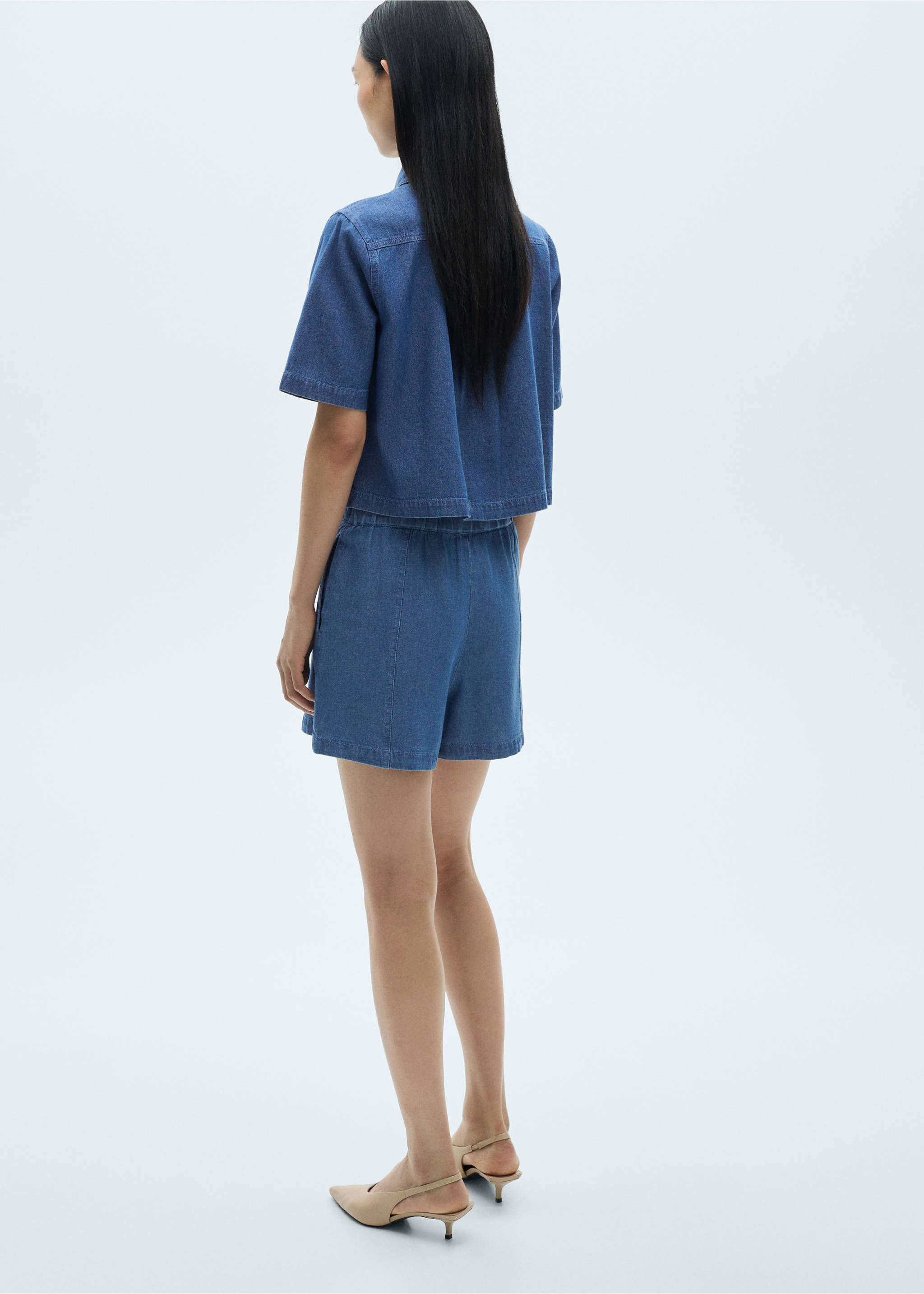 Denim shorts with zip - Reverse of the article, Medium Blue. Ref: 87080588-00.