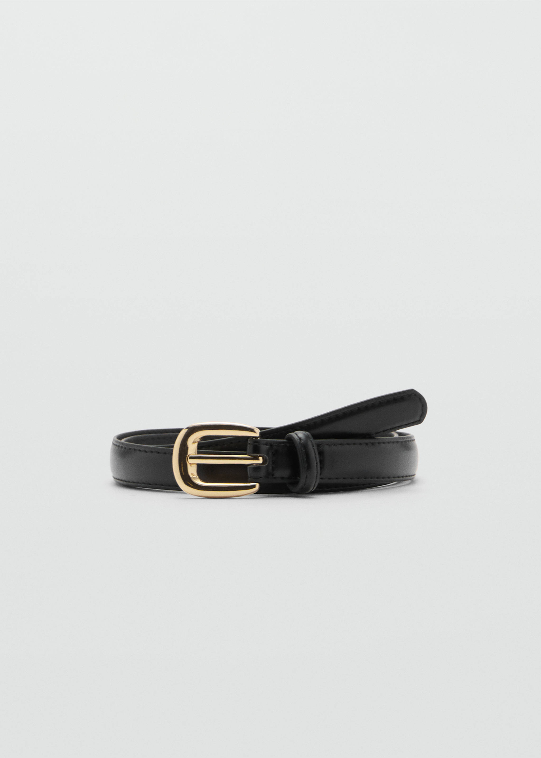 Skinny faux-leather belt - Article without model, Black. Ref: 87080592-00.