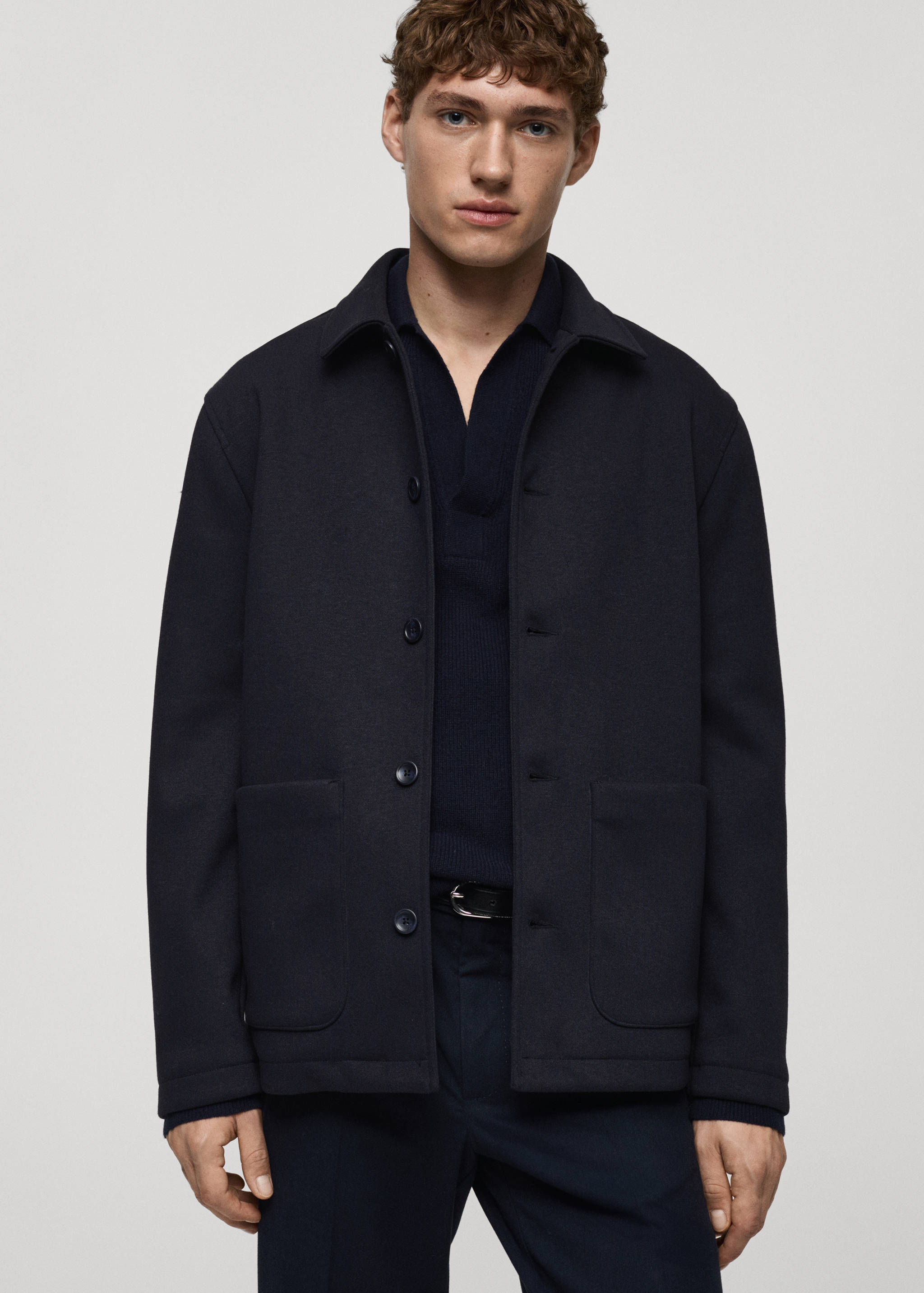 Regular-fit overshirt with pocket - Medium plane