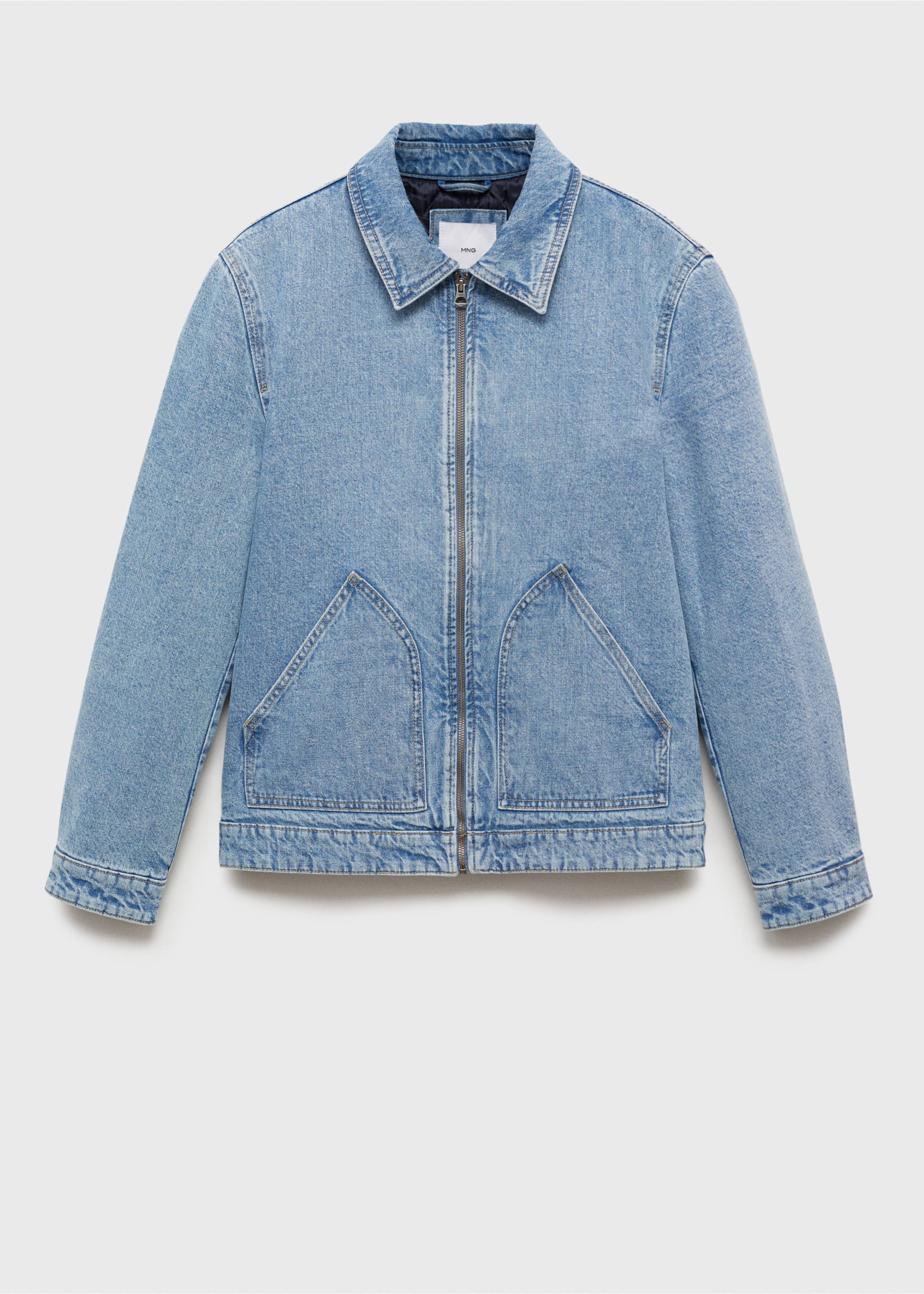 Blouson en jean matelassé - Article sans modèle, Bleu moyen. Ref: 87080596-00.