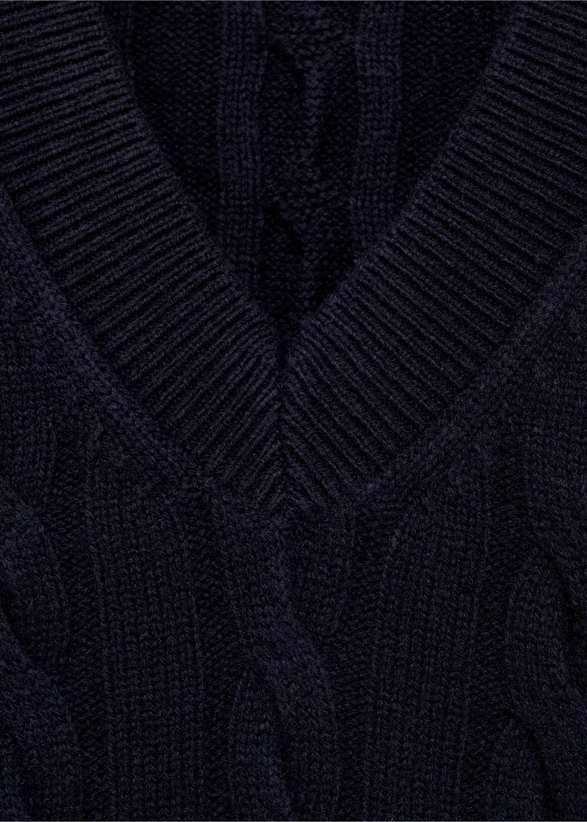 Pullunder aus Wollgemisch mit Zopfmuster - Detail des Artikels 8, Dunkles Marineblau. Ref: 87080598-00.