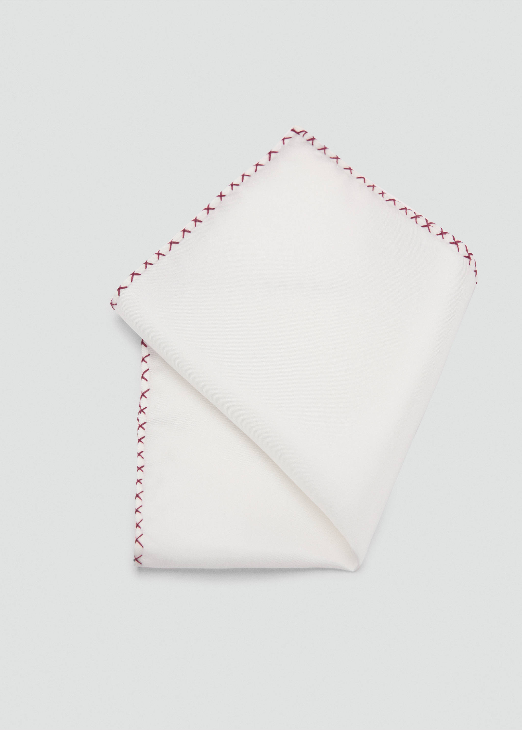 Mocador butxaca 100% seda brodats - Detall de l'article 1, Bordeus. Ref: 87080606-00.