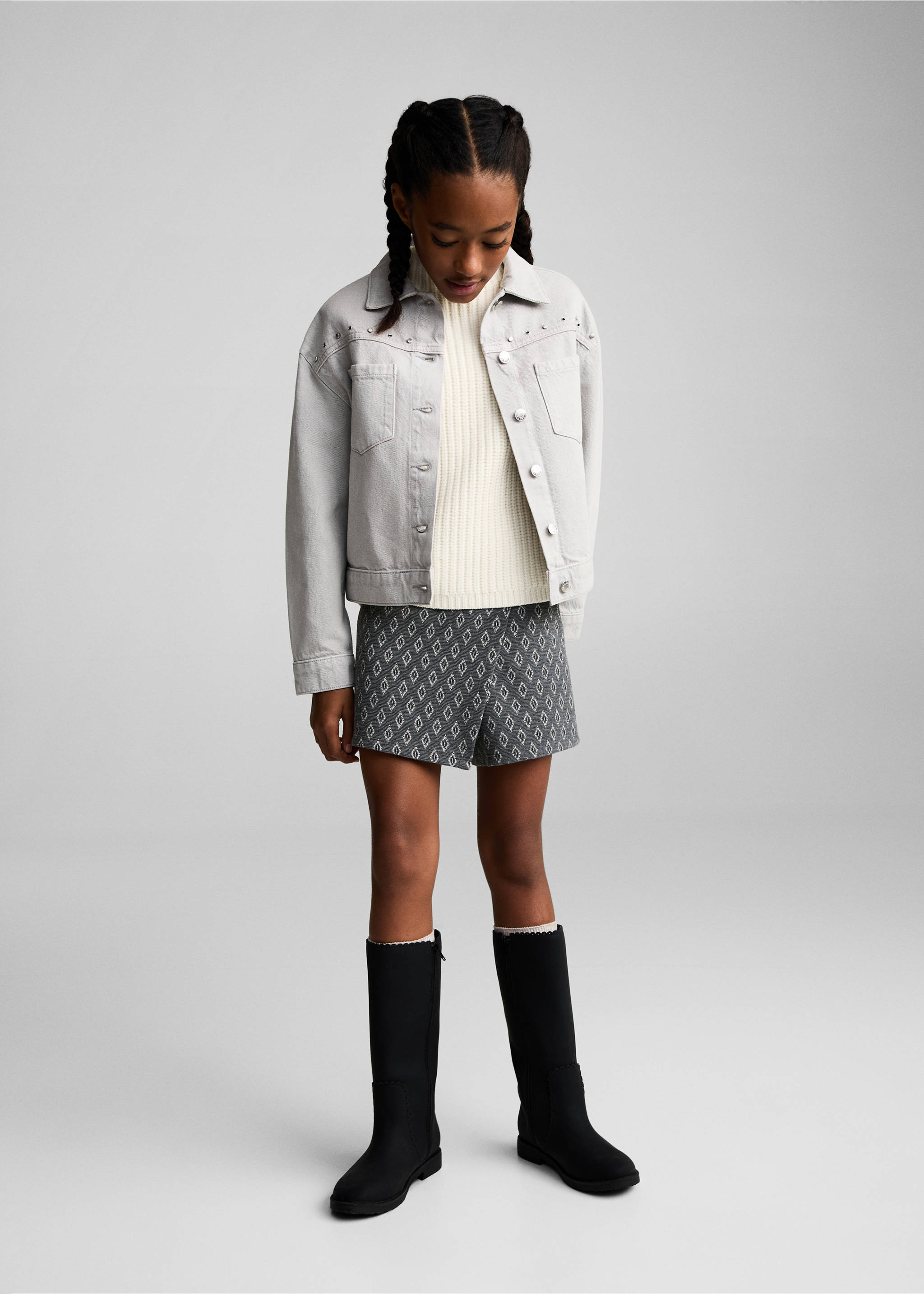 Printed skirt trousers - General plane, Charcoal. Ref: 87080608-00.