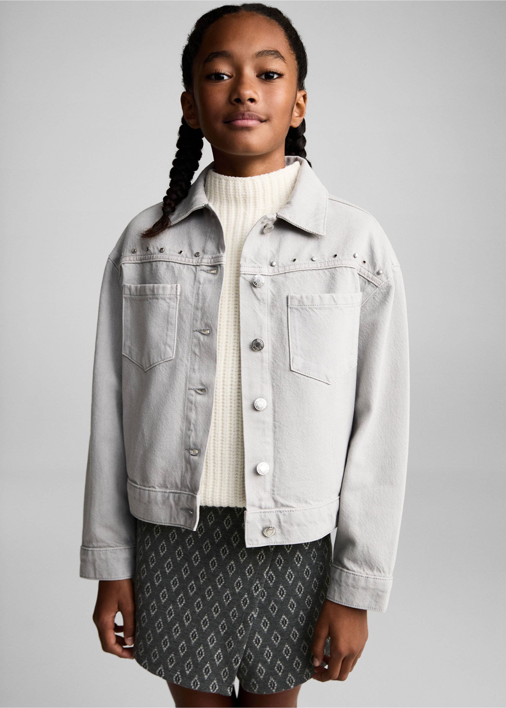 Printed skirt trousers - Medium plane, Charcoal. Ref: 87080608-00.