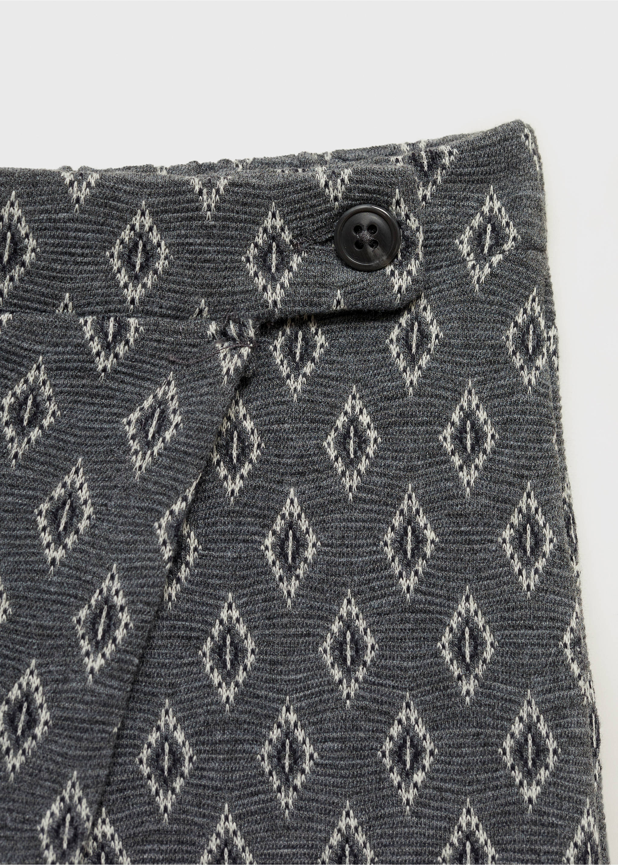 Printed skirt trousers - Details of the article 8, Charcoal. Ref: 87080608-00.