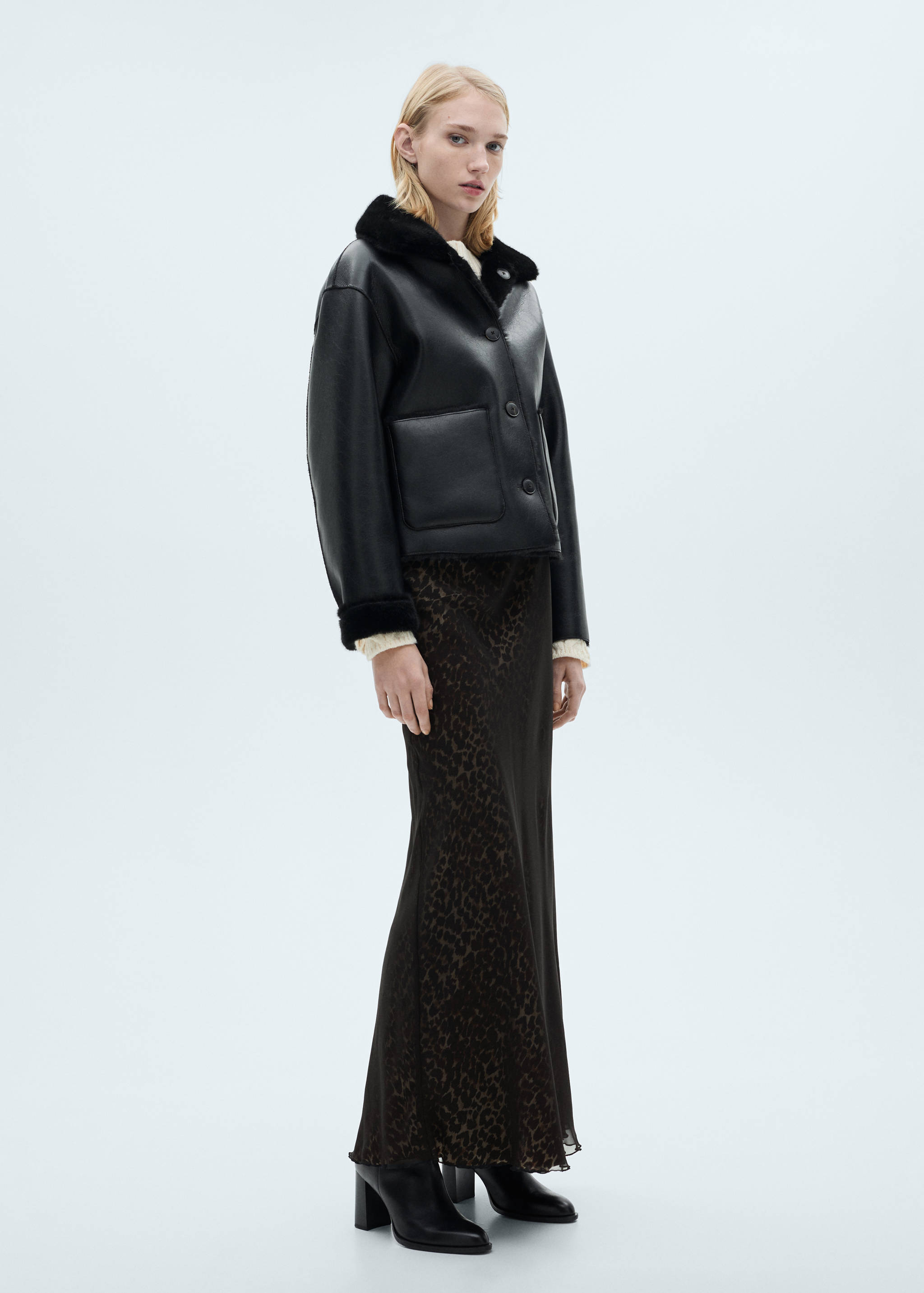 Ausgestellter Rock mit Leopardenmuster - Allgemeine Ansicht