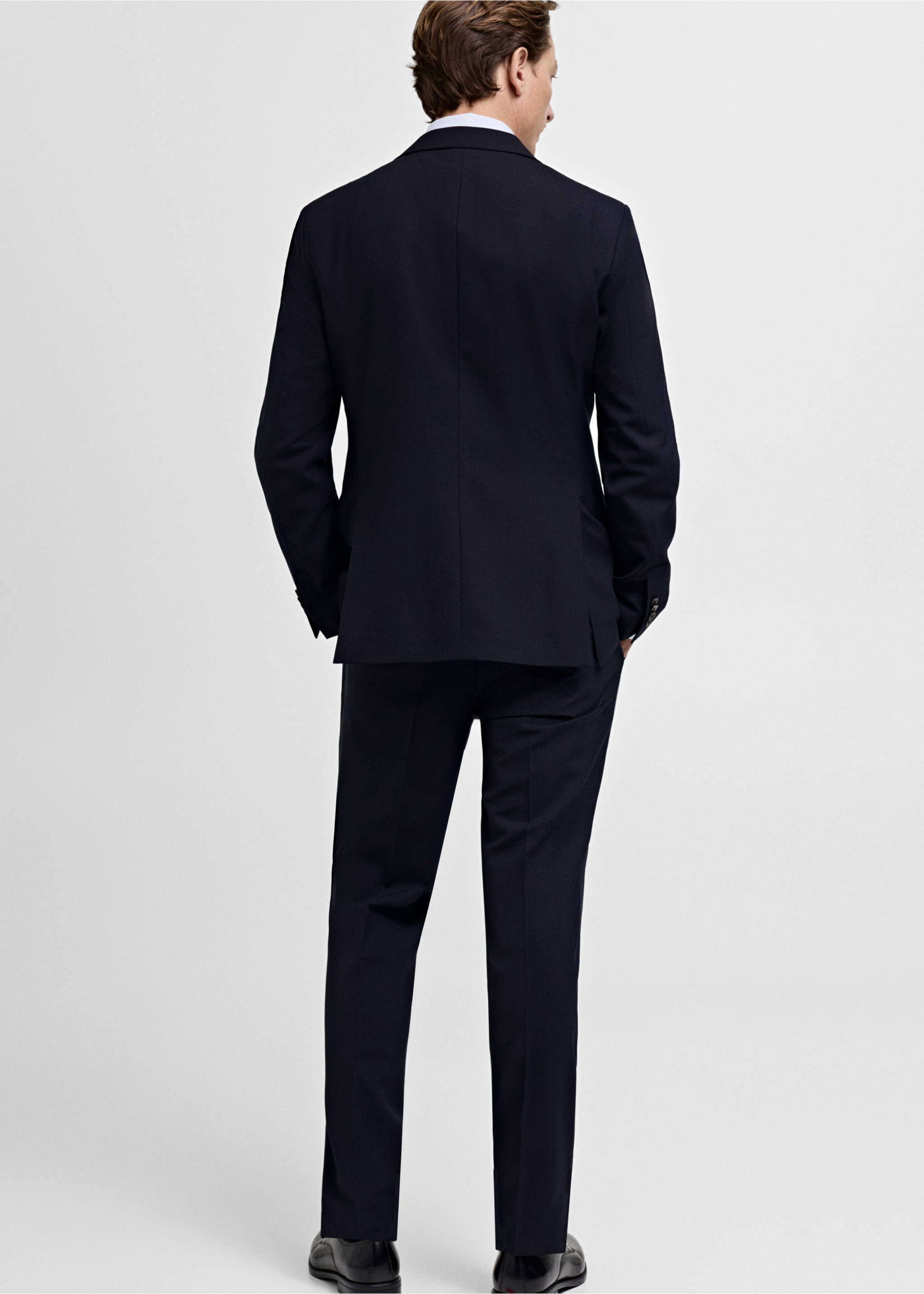 Turin 100% wool suit jacket - Reverse of the article, Dark Navy. Ref: 87080613-00.