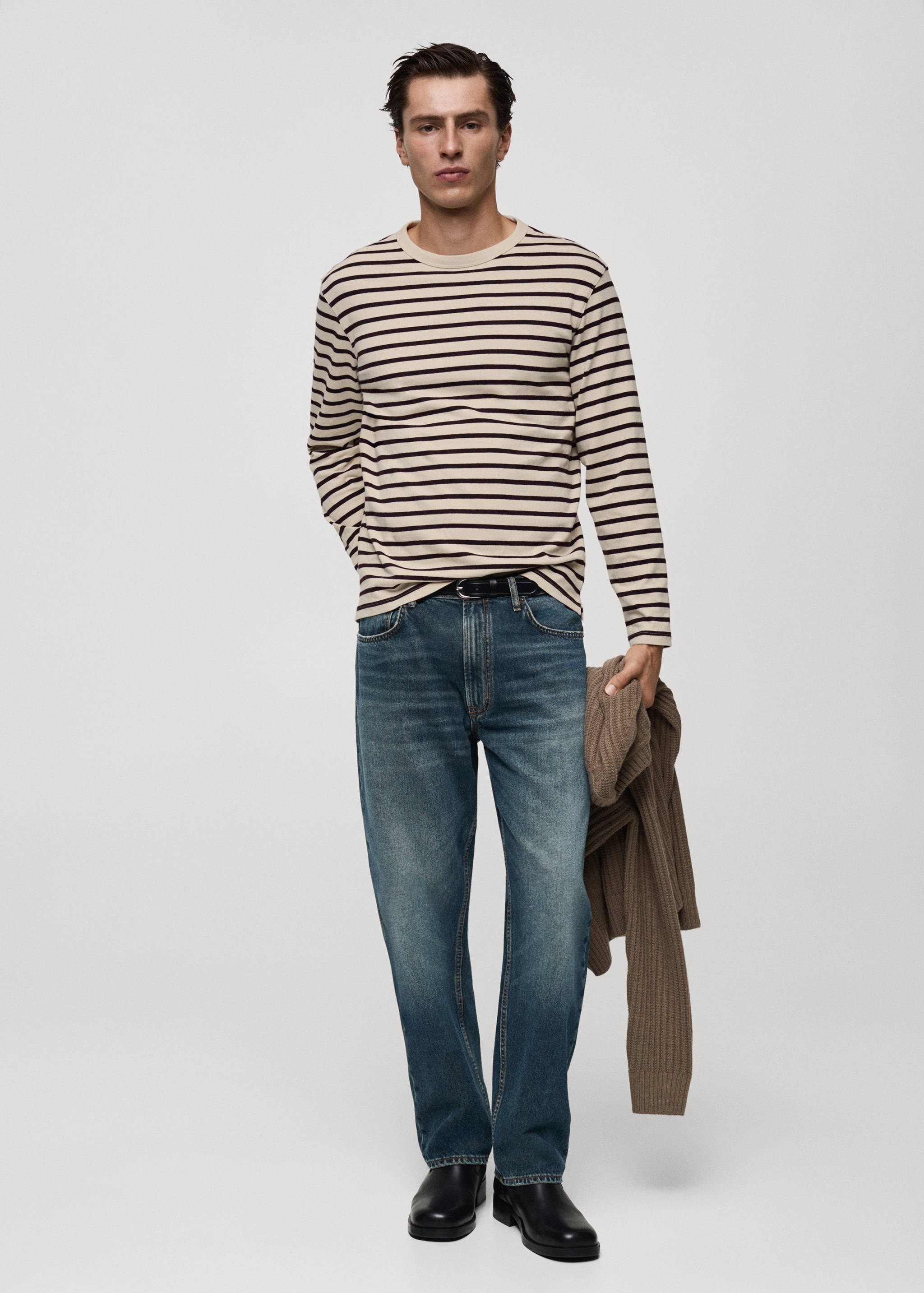 Striped 100% cotton t-shirt - General plane