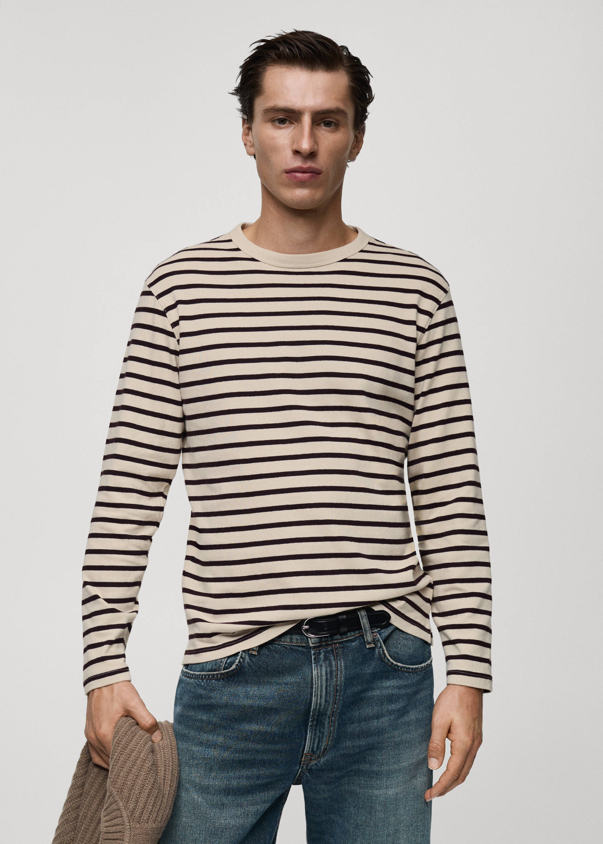 Striped 100% cotton t-shirt - Medium plane