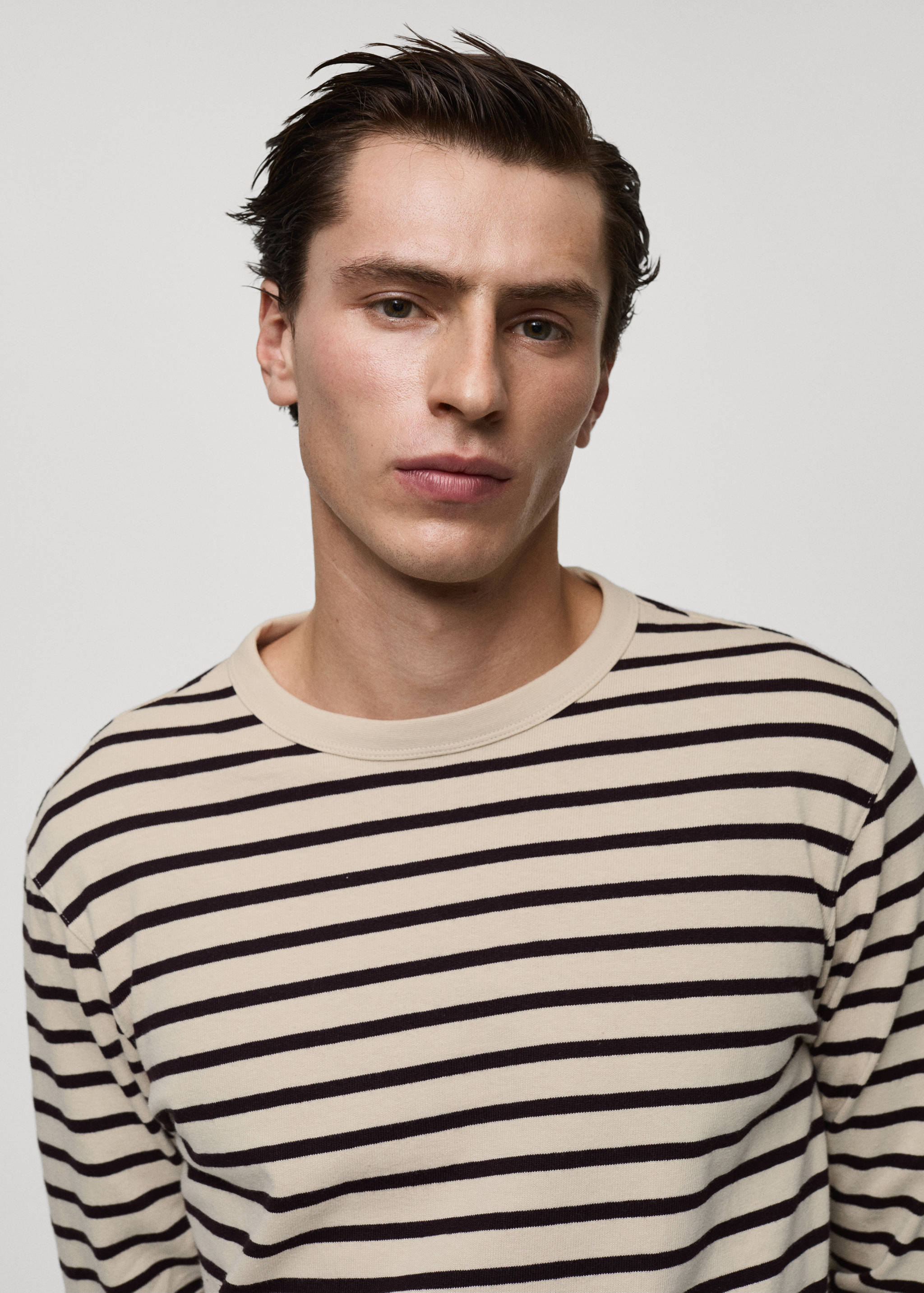 Striped 100% cotton t-shirt - Details of the article 1