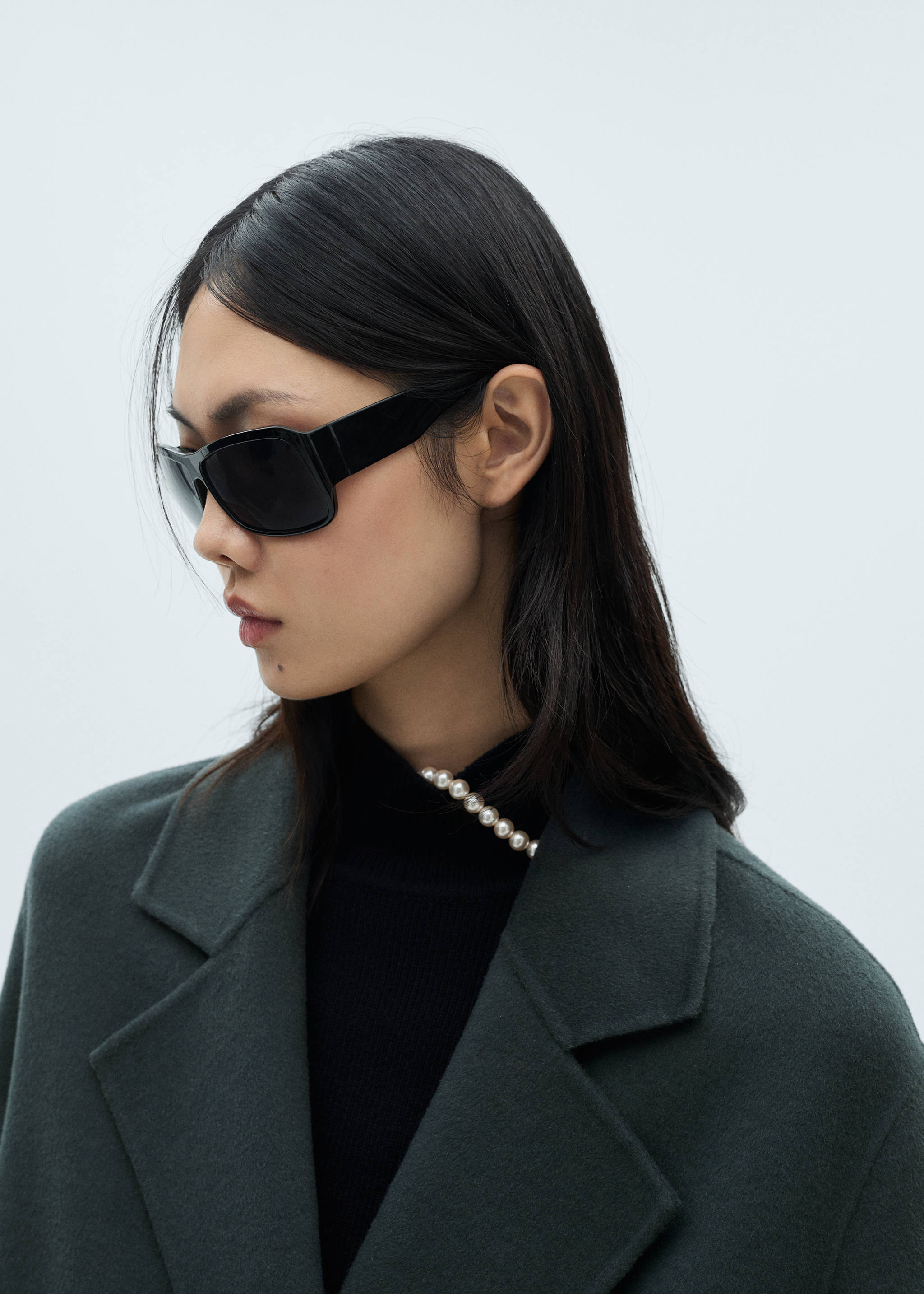 Palton de lână handmade oversize - Detaliu al articolului 2