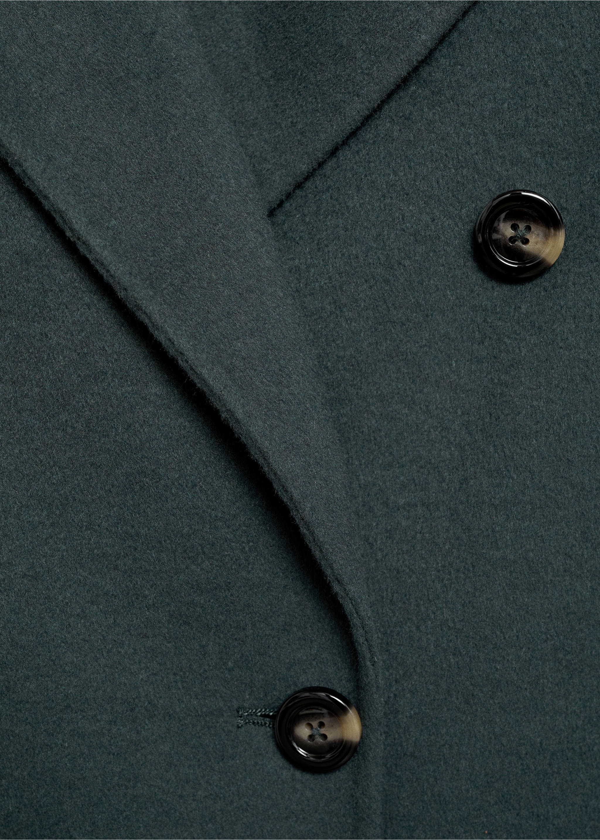 Handmade Oversize-Wollmantel - Detail des Artikels 0, Petrolblau. Ref: 87080615-00.