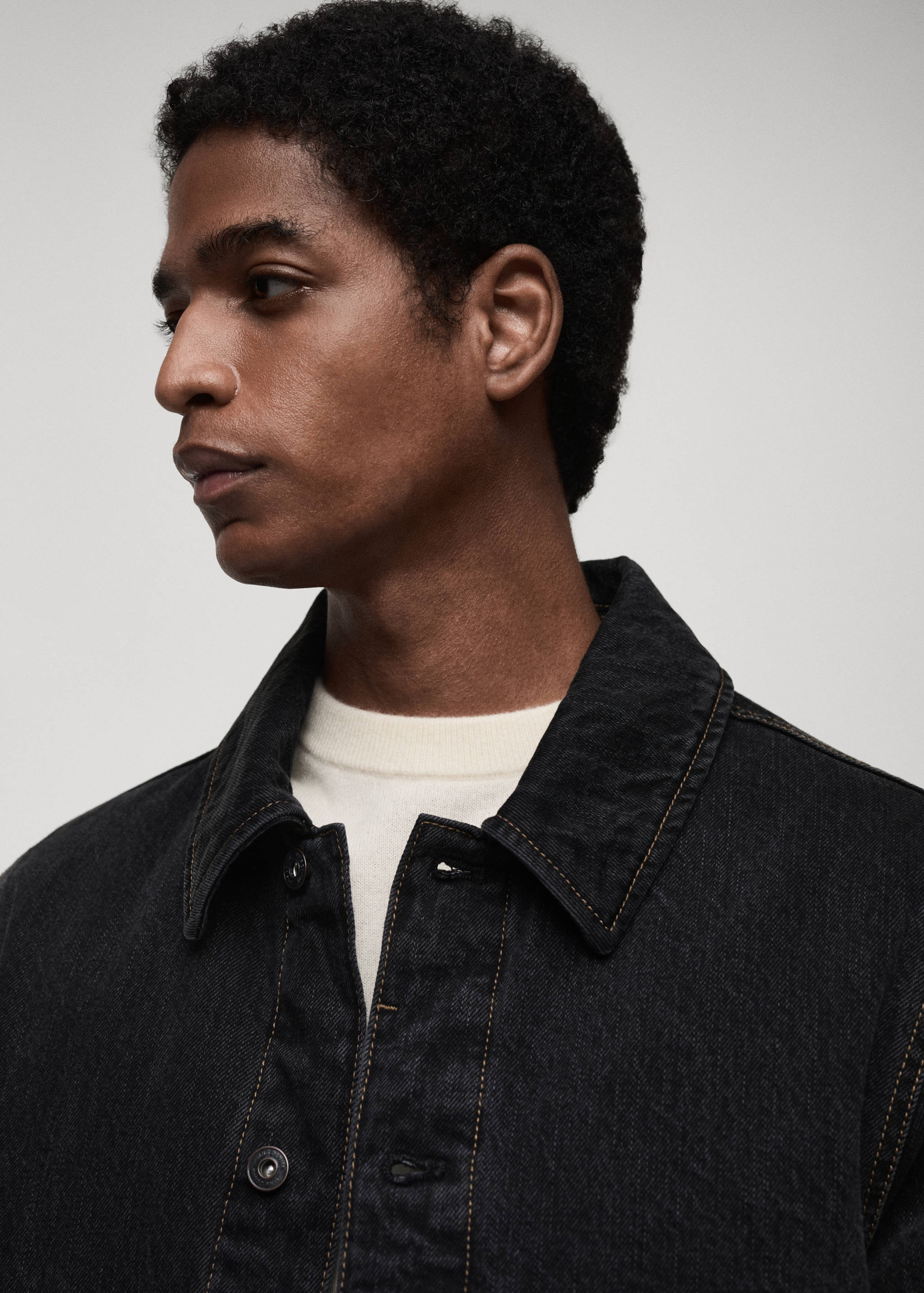 Blouson en jean délavé foncé - Détail de l'article 1