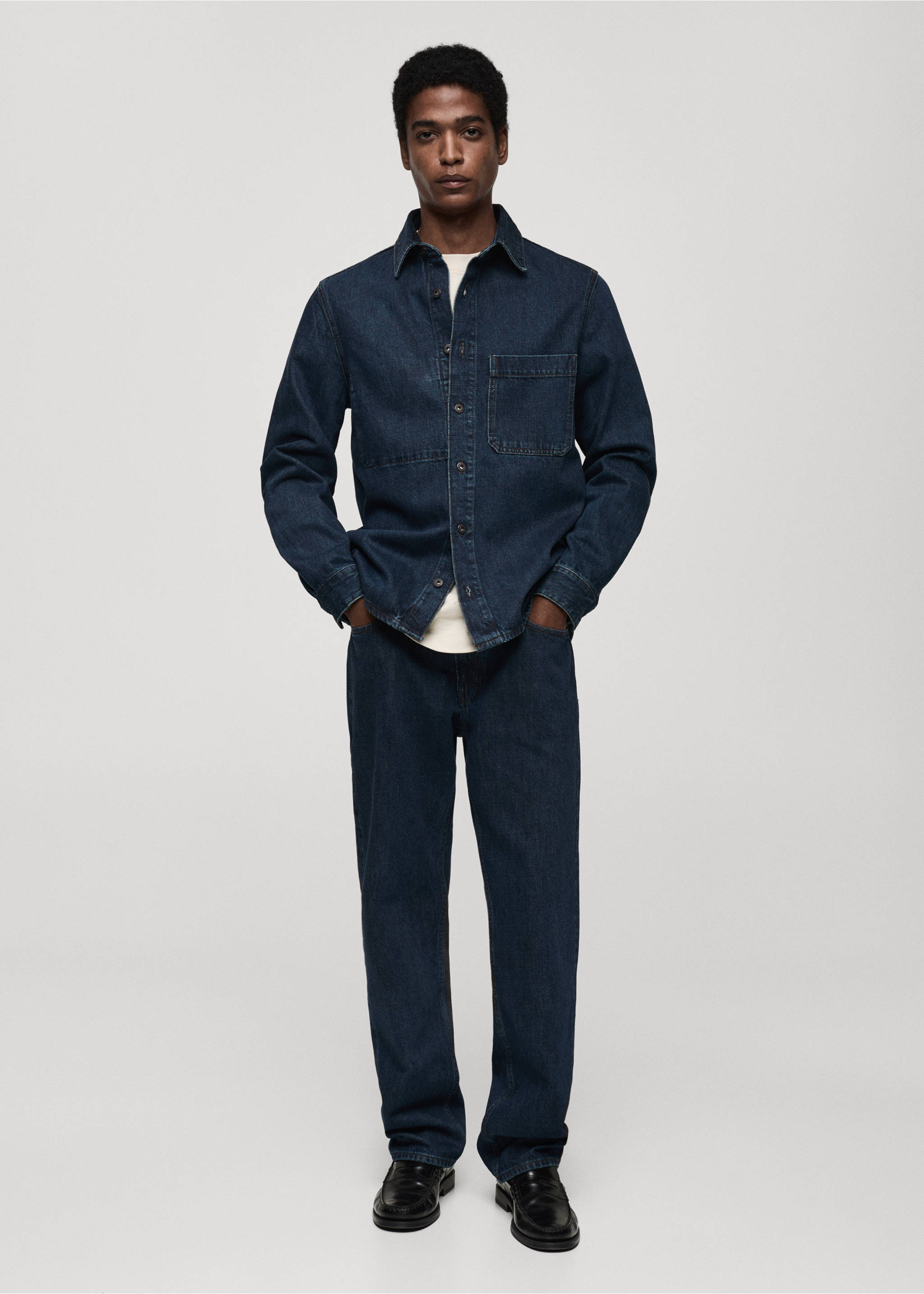 Regular-fit denim overshirt - General plane, Open Blue. Ref: 87080618-00.