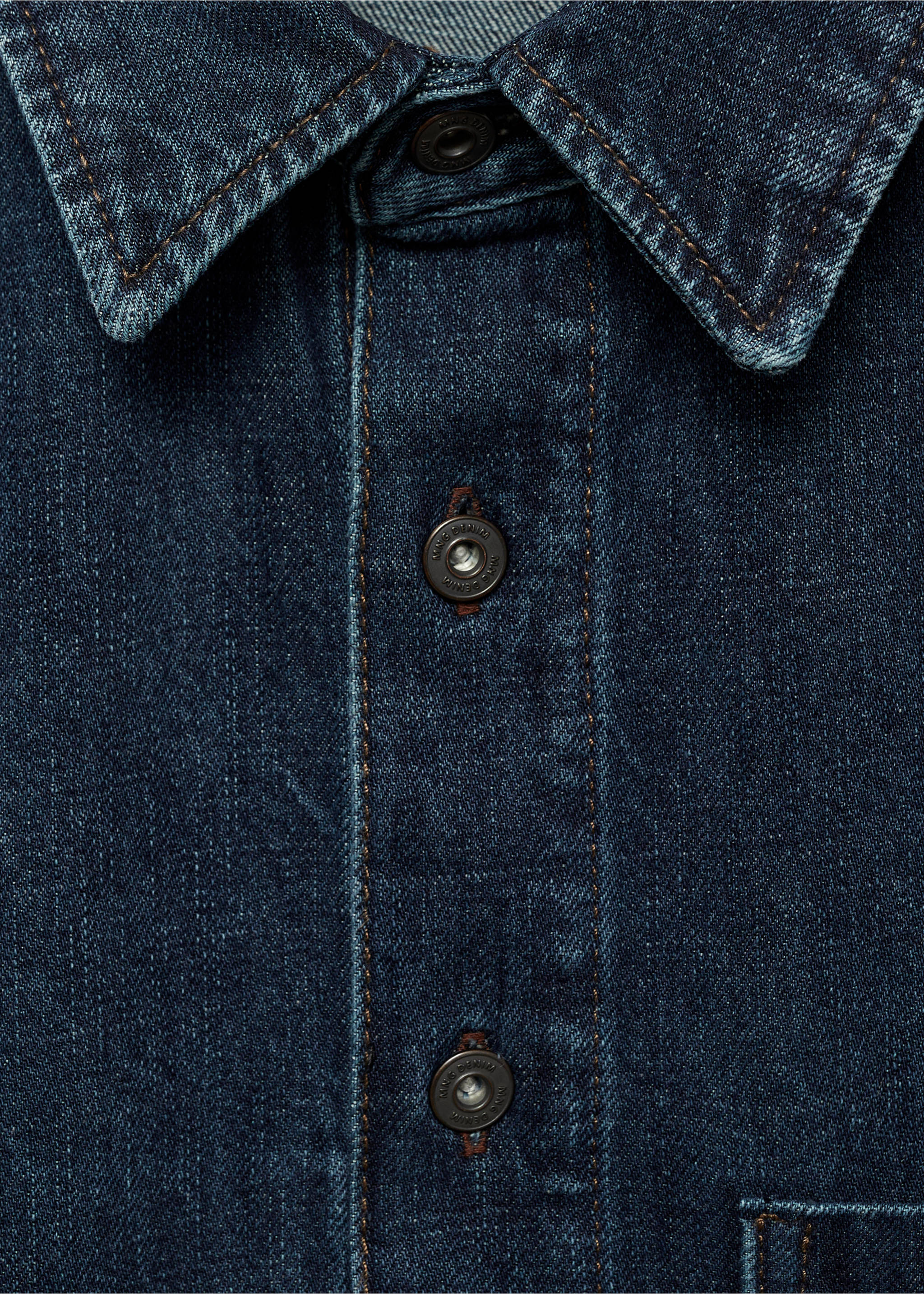 Regular-fit denim overshirt - Details of the article 8, Open Blue. Ref: 87080618-00.