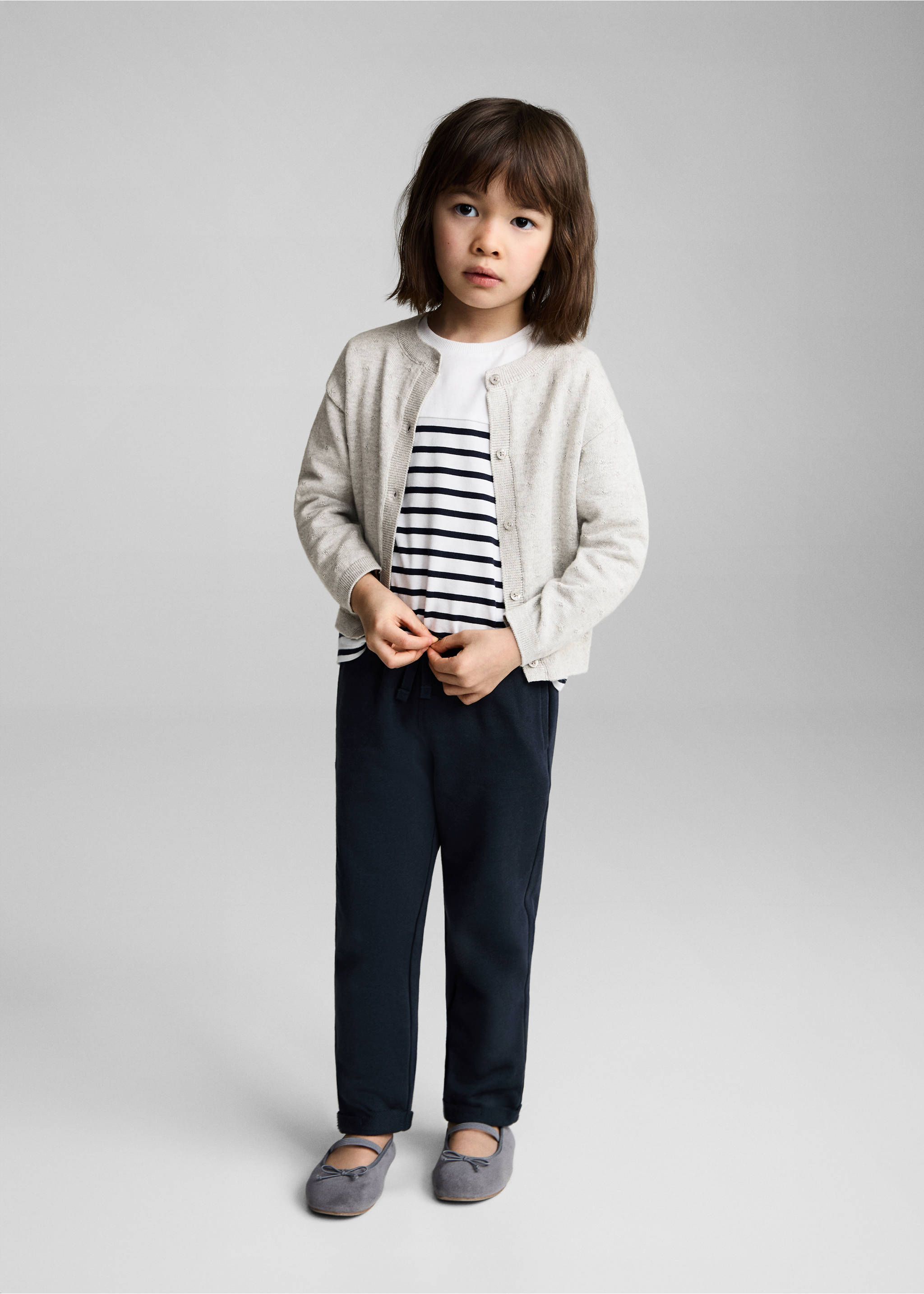 Elastic waist cotton trousers - General plane, Dark Navy. Ref: 87080620-00.